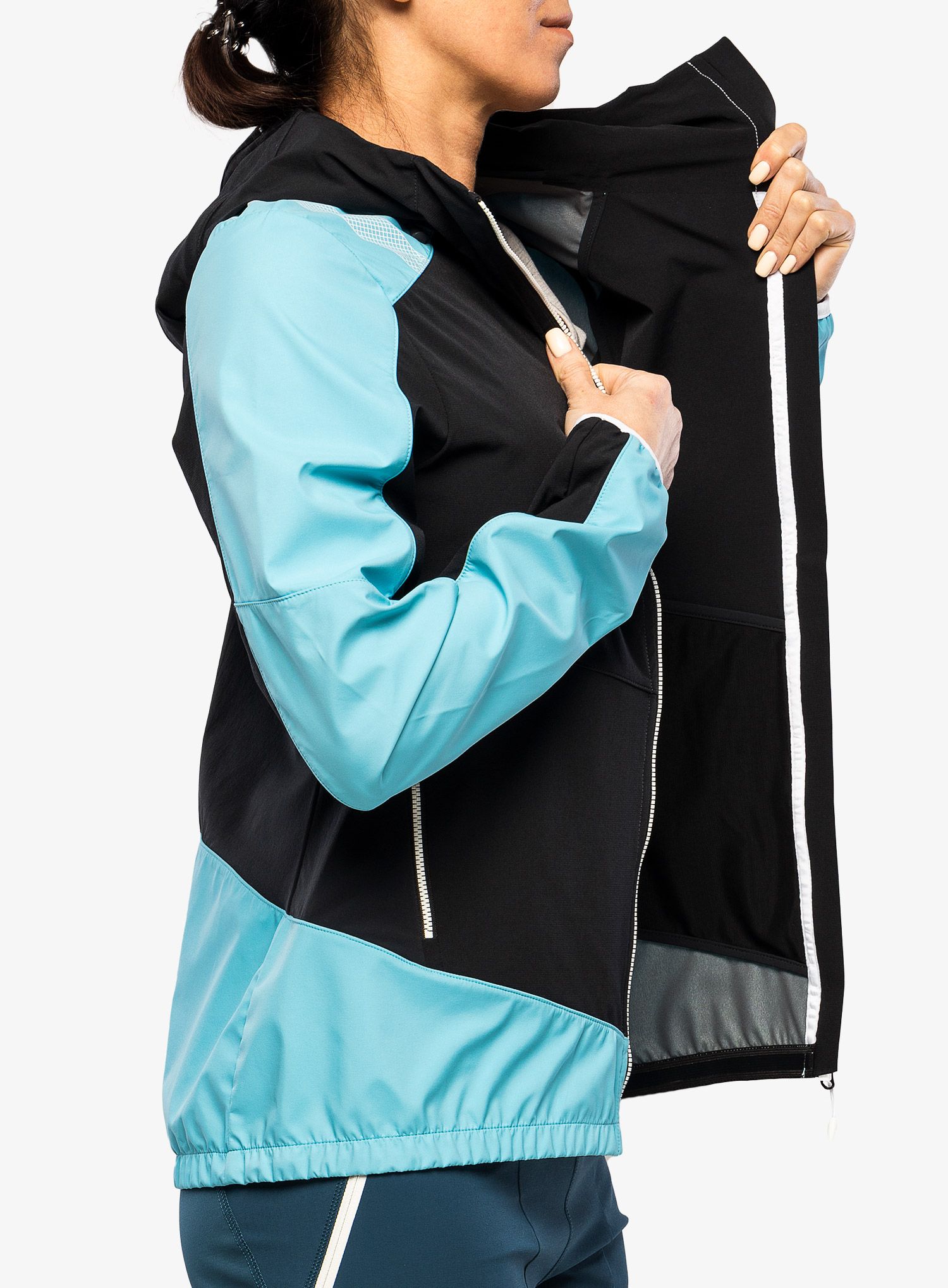 Softshellová bunda dámská La Sportiva Aequilibrium Softshell Jacket  - black/malibu blue