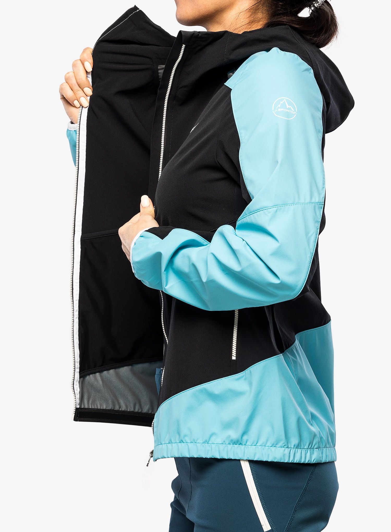 Softshellová bunda dámská La Sportiva Aequilibrium Softshell Jacket  - black/malibu blue