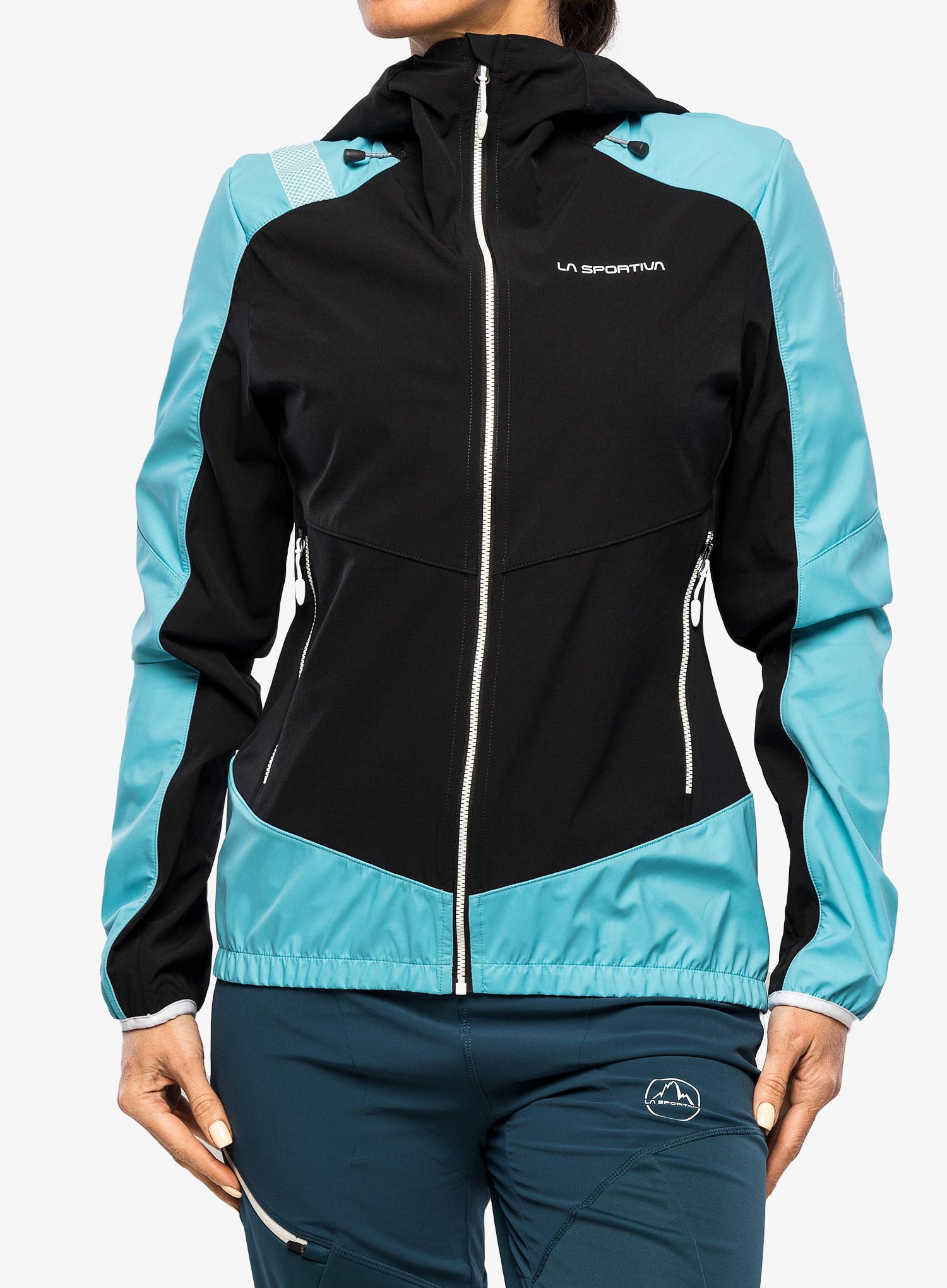 Softshellová bunda dámská La Sportiva Aequilibrium Softshell Jacket  - black/malibu blue