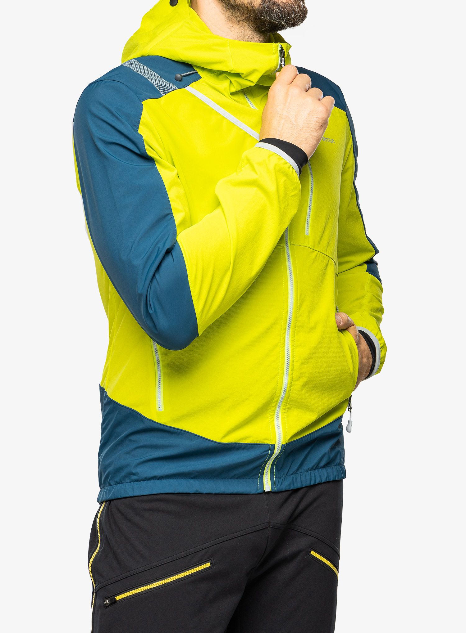 Softshellová bunda La Sportiva Aequilibrium Softshell Jkt - lime punch/storm blue