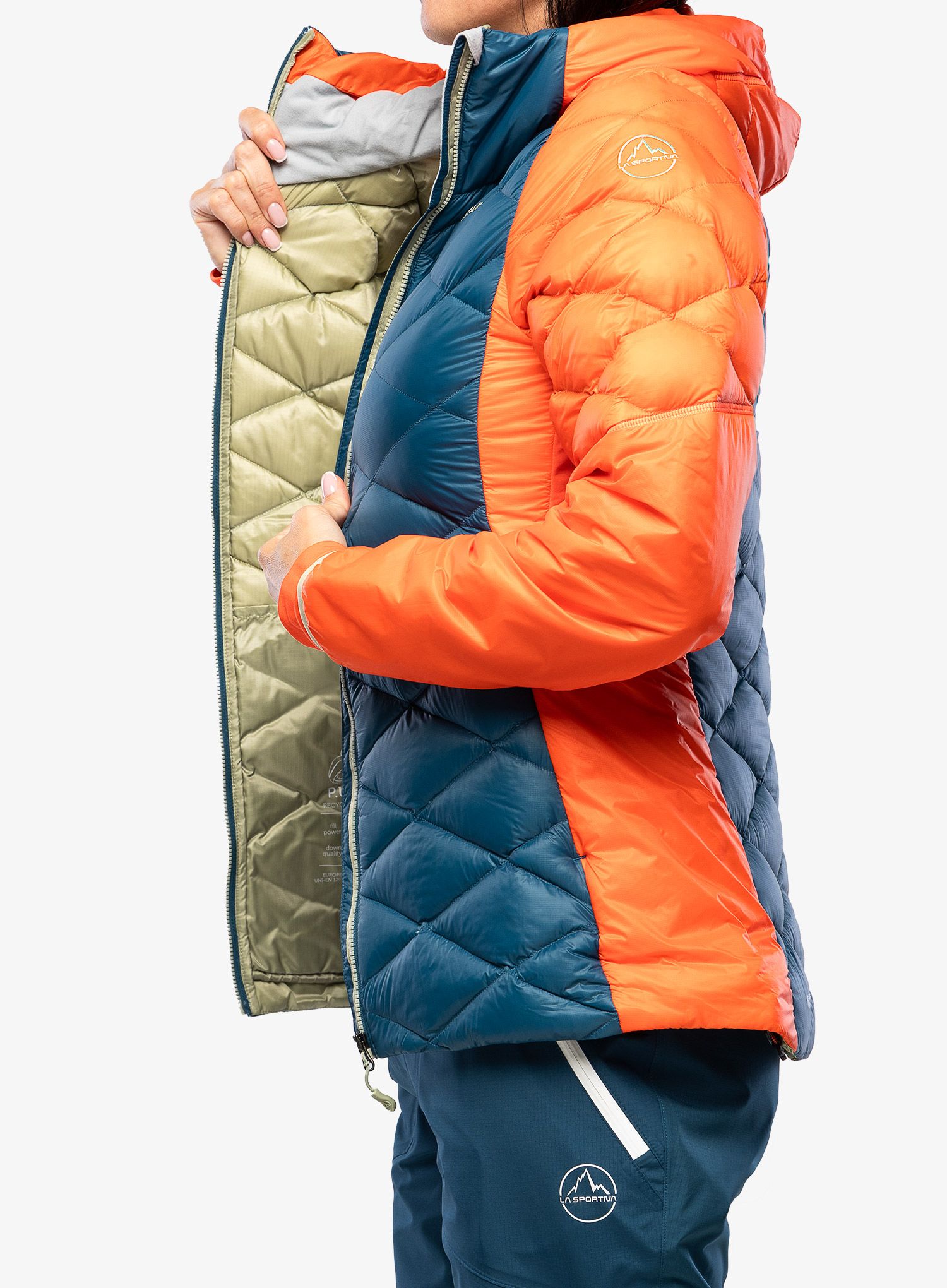 Péřová bunda La Sportiva Aiguille Down Jkt - storm blue/cherry tomato