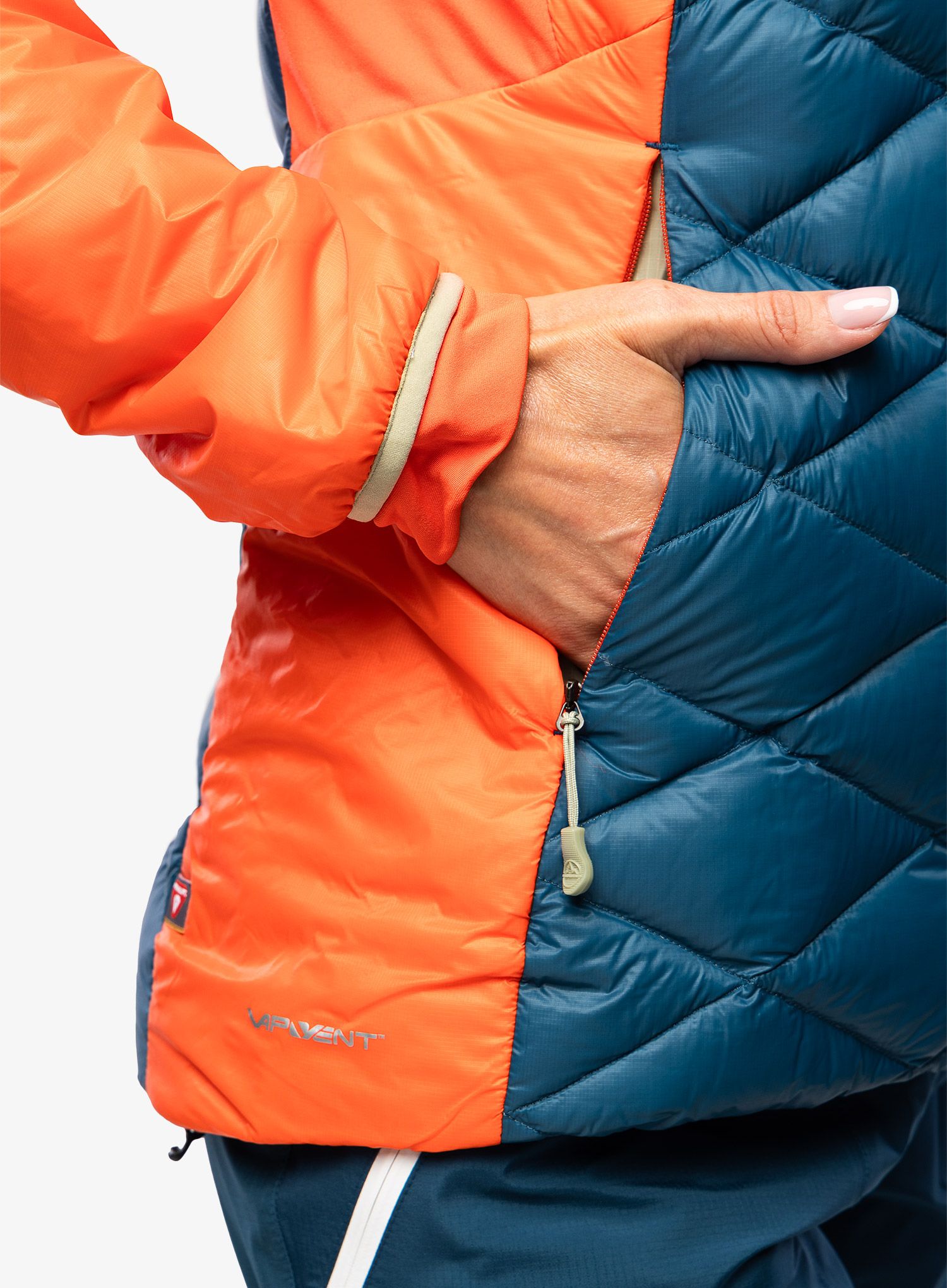 Péřová bunda La Sportiva Aiguille Down Jkt - storm blue/cherry tomato