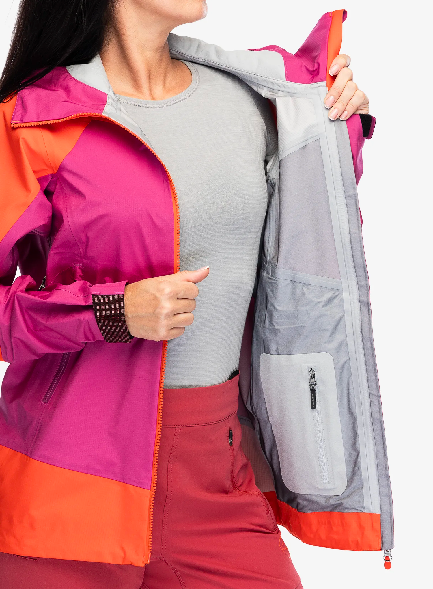 GORE TEX bunda dámská La Sportiva Alpine Guide GTX Jkt - cherry tomato/springtime