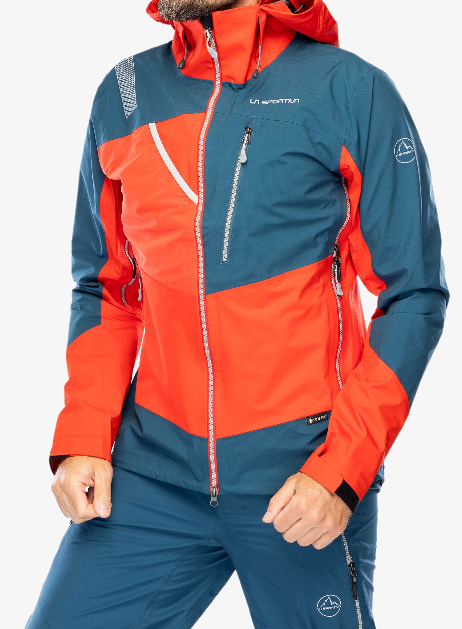 Bunda s membránou La Sportiva Alpine Guide GTX Jkt - poppy/storm blue