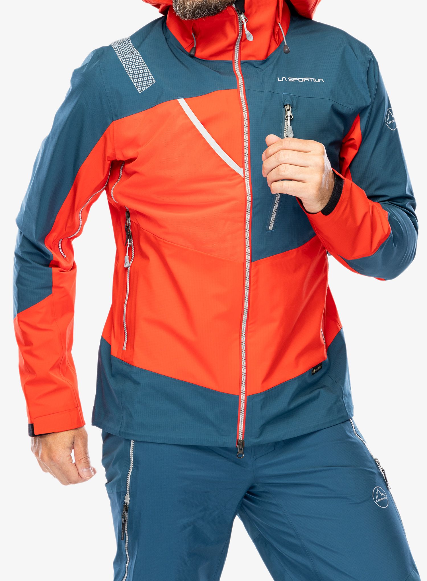 Bunda s membránou La Sportiva Alpine Guide GTX Jkt - poppy/storm blue