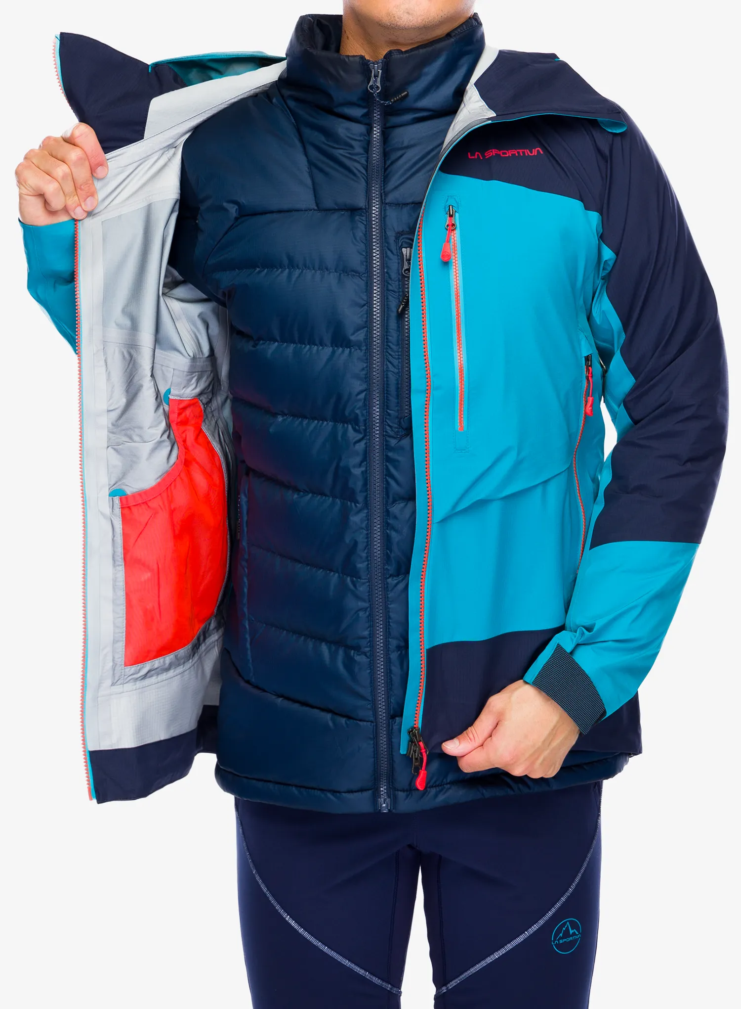 Bunda s membránou La Sportiva Alpine Guide GTX Jkt - tropic blue/deep sea