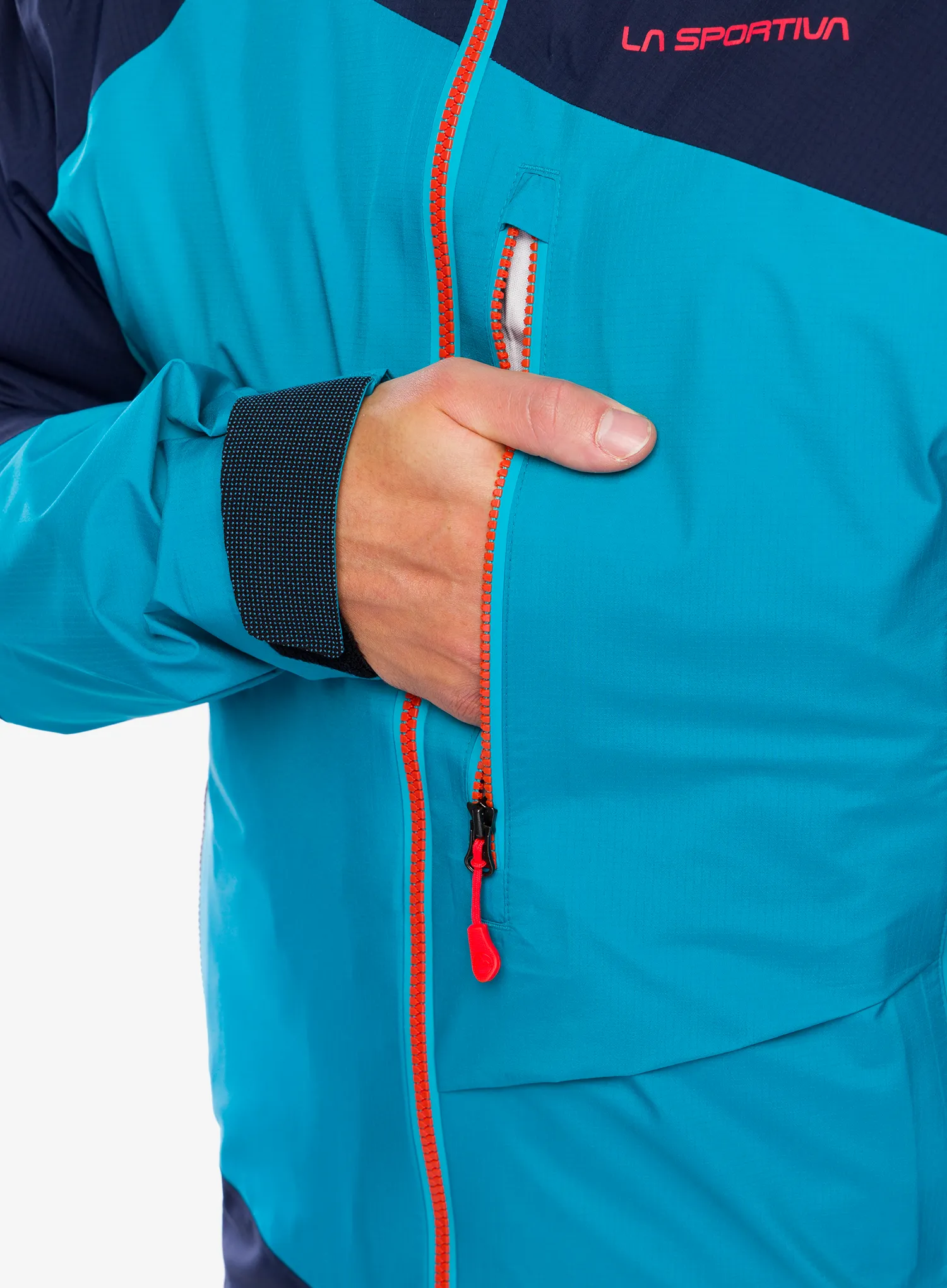 Bunda s membránou La Sportiva Alpine Guide GTX Jkt - tropic blue/deep sea