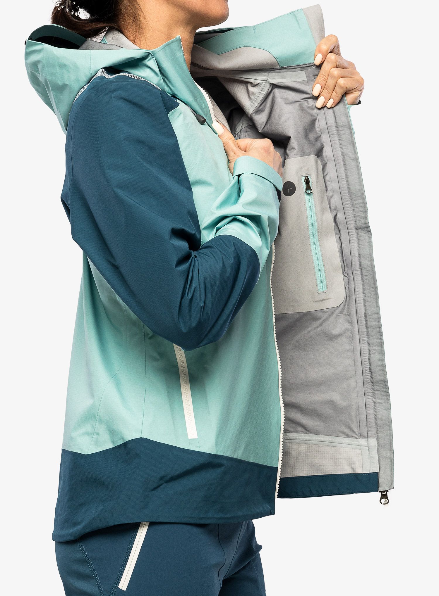 Dámská nepromokavá bunda s membránou La Sportiva Alpine Guide GTX Jacket  - iceberg/storm blue
