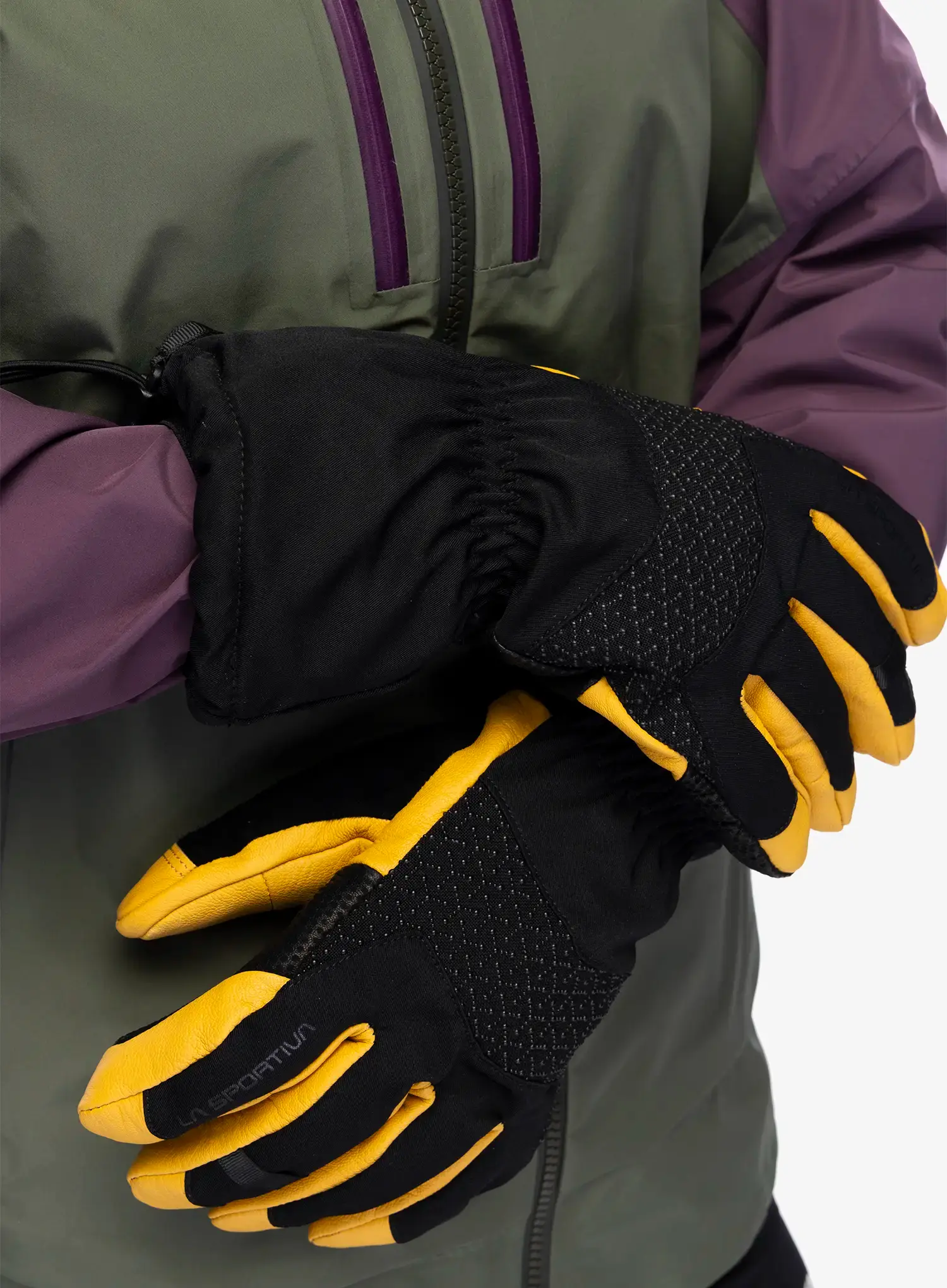 Rukavice na hory La Sportiva Alpine Guide Leather Gloves - black/cedar