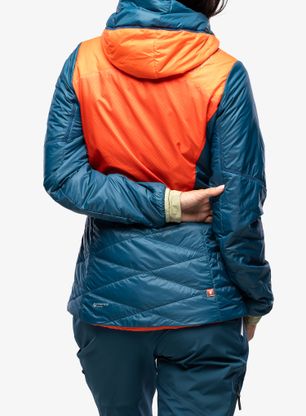 Zateplená bunda dámská La Sportiva Alpine Guide Primaloft Hoody - cherry tomato/storm blue