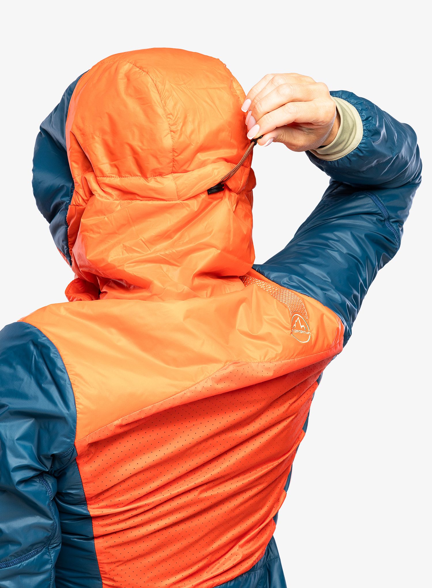 Zateplená bunda dámská La Sportiva Alpine Guide Primaloft Hoody - cherry tomato/storm blue