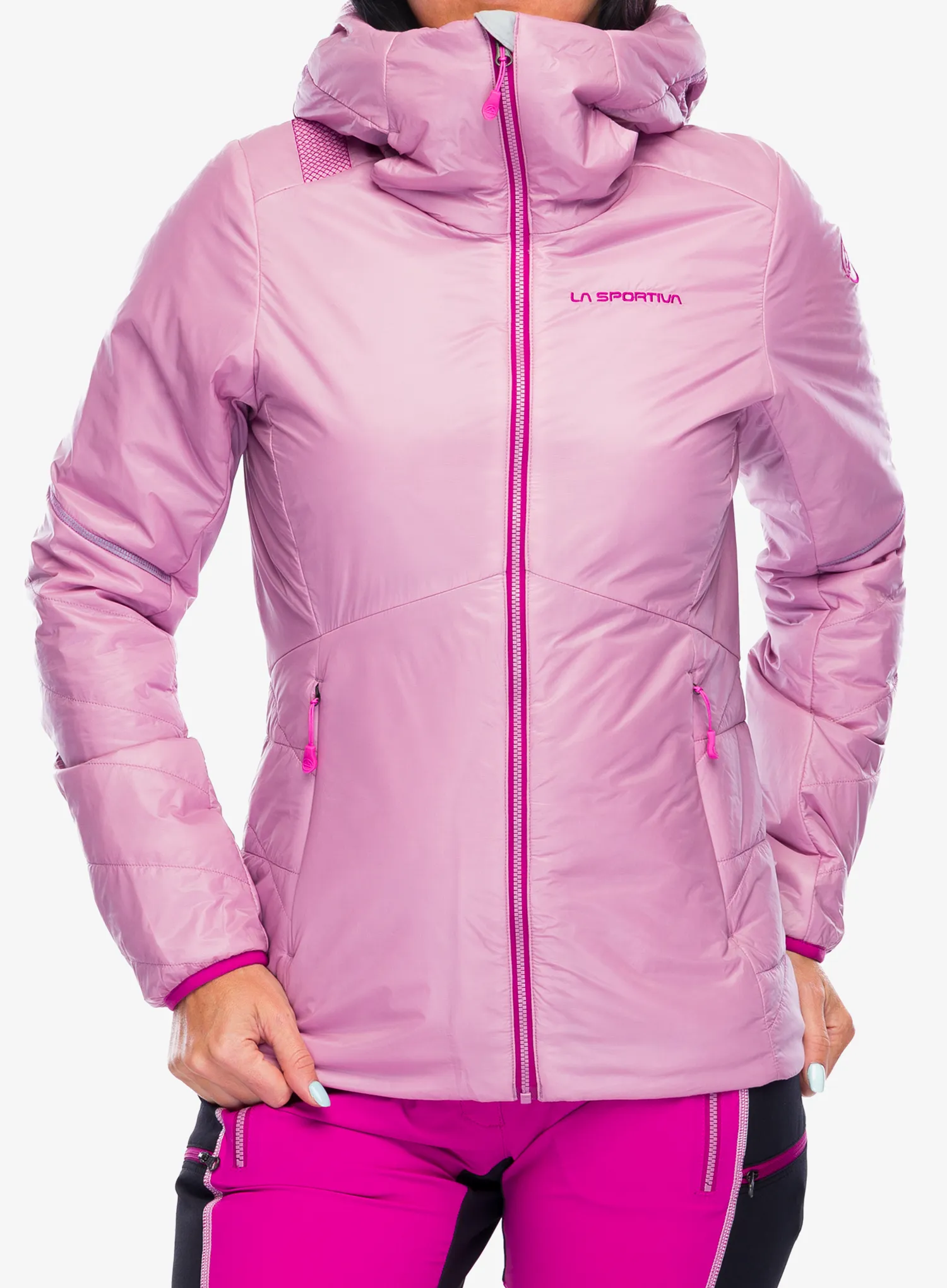 Zateplená bunda dámská La Sportiva Alpine Guide Primaloft Hoody - rose