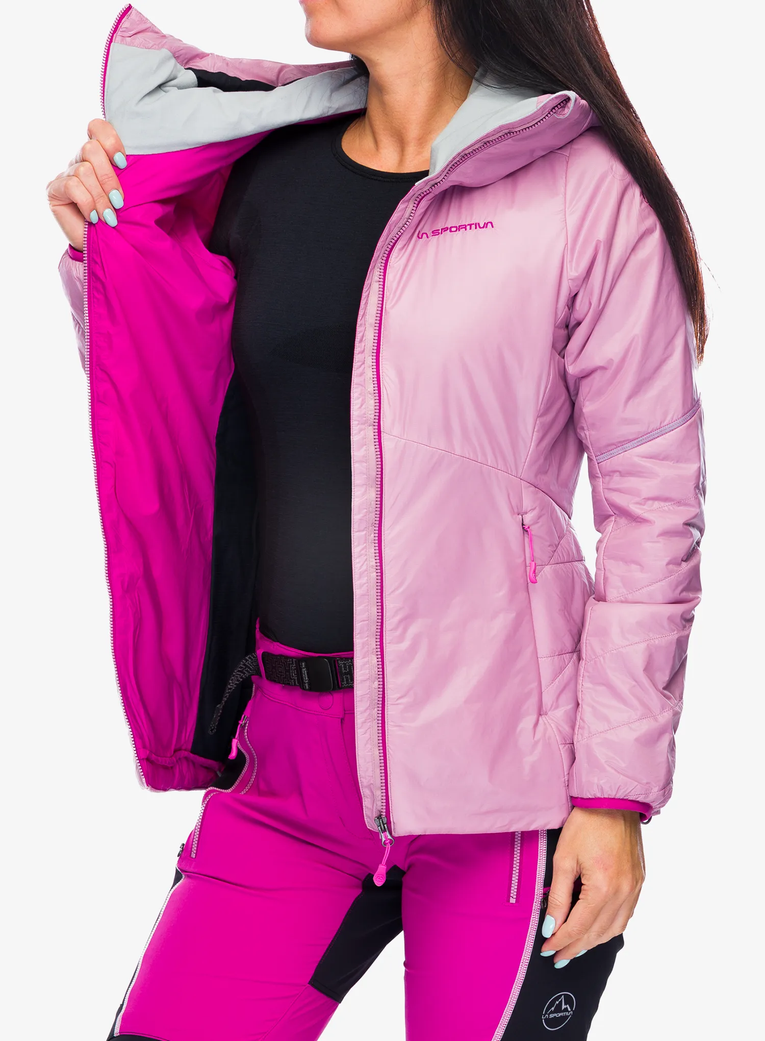 Zateplená bunda dámská La Sportiva Alpine Guide Primaloft Hoody - rose