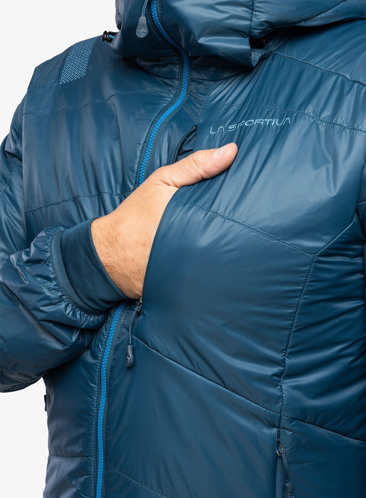 Zateplená bunda La Sportiva Alpine Guide Primaloft Hoody - storm blue/electric blue