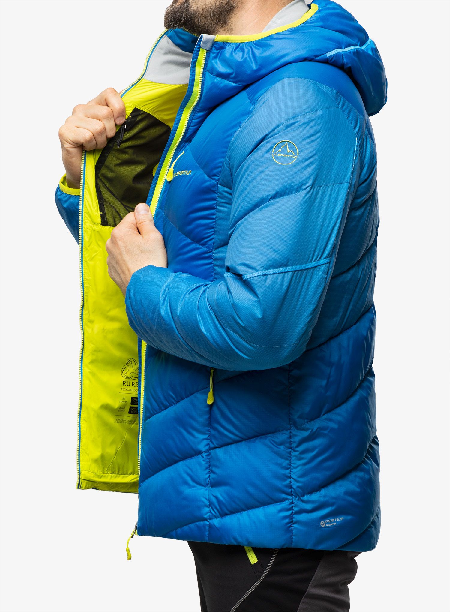 Péřová bunda La Sportiva Bivouac Down Jkt - electric blue/lime punch