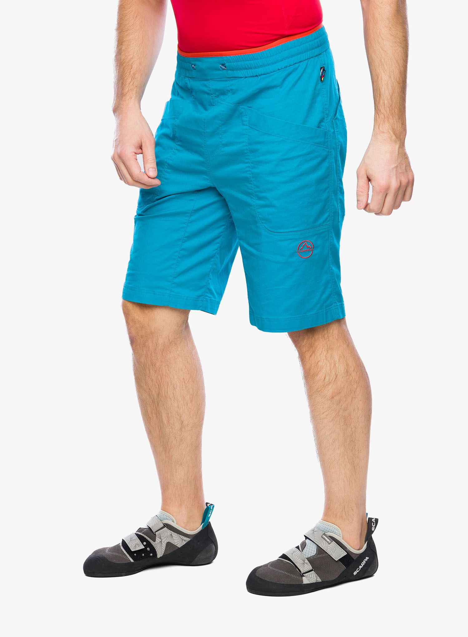 Lezecké kraťasy La Sportiva Bleauser Short - tropic blue/cherry tomato