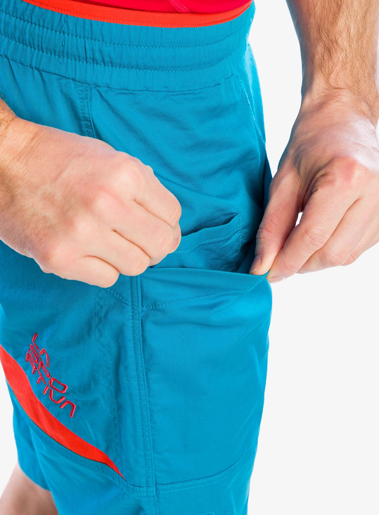 Lezecké kraťasy La Sportiva Bleauser Short - tropic blue/cherry tomato