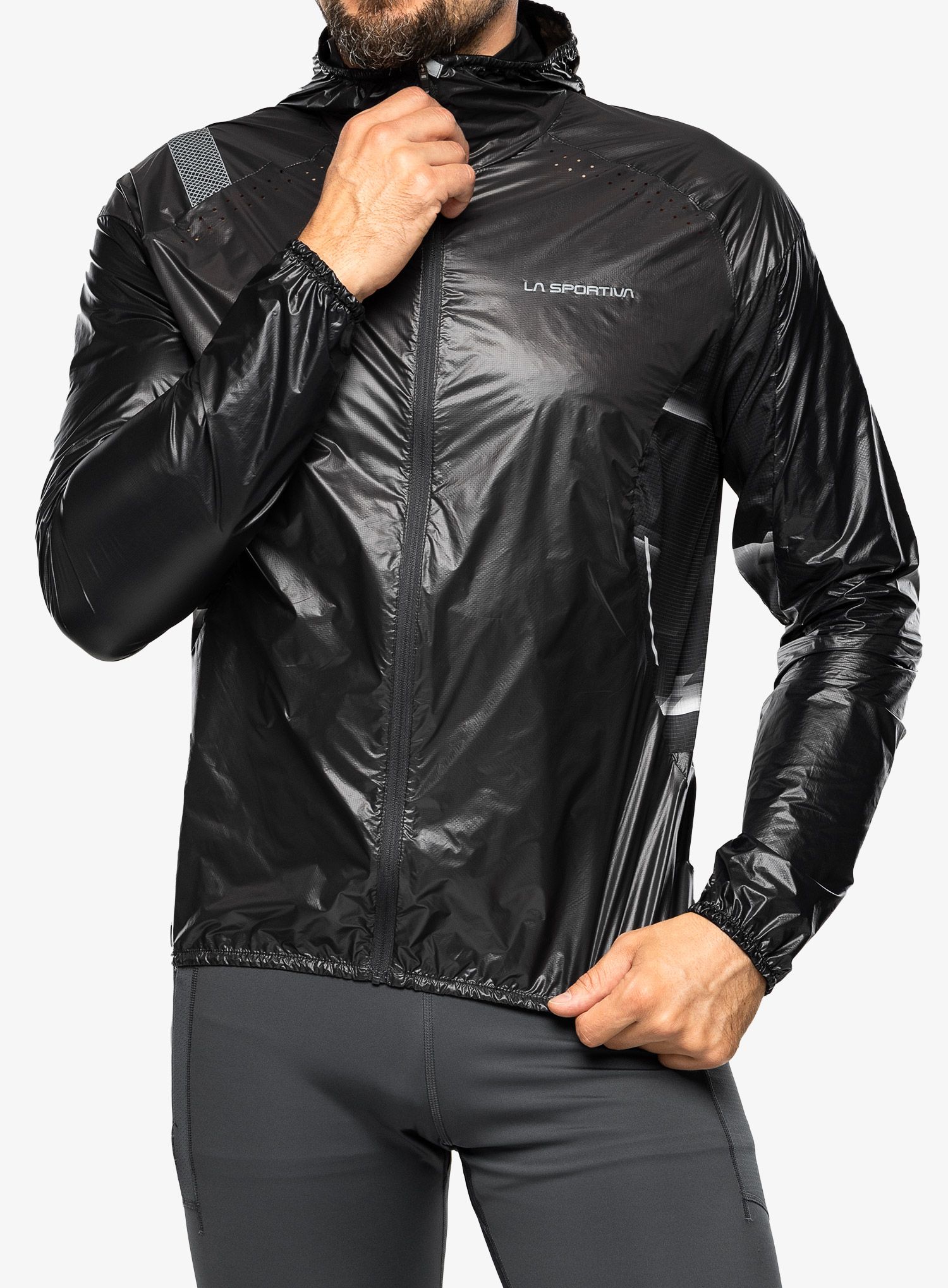 Bunda na běhání La Sportiva Blizzard Windbreaker Jkt - carbon/black