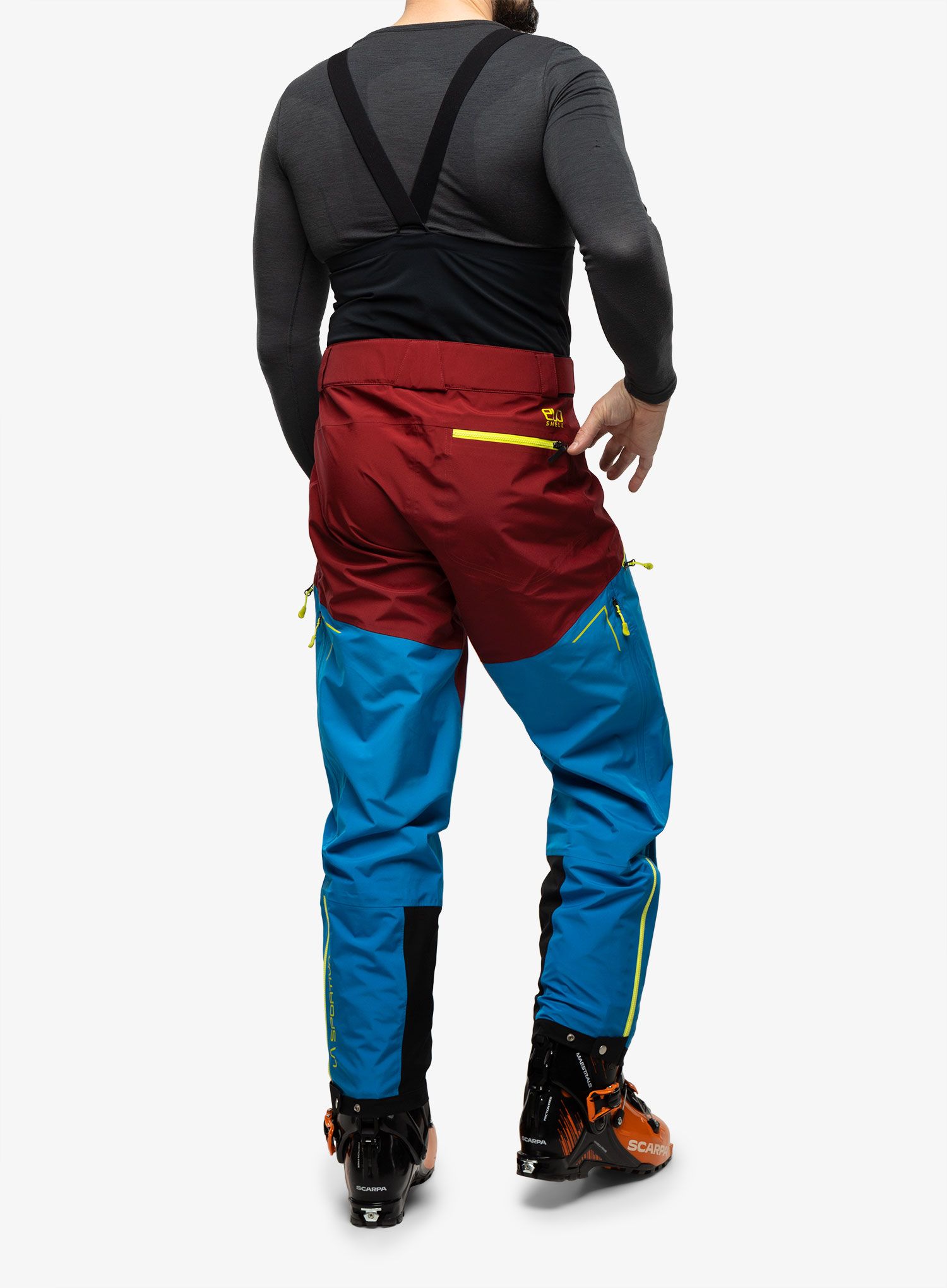 Lyžařské kalhoty La Sportiva Chaser Evo Shell Bib Pant - electric blue/sangria