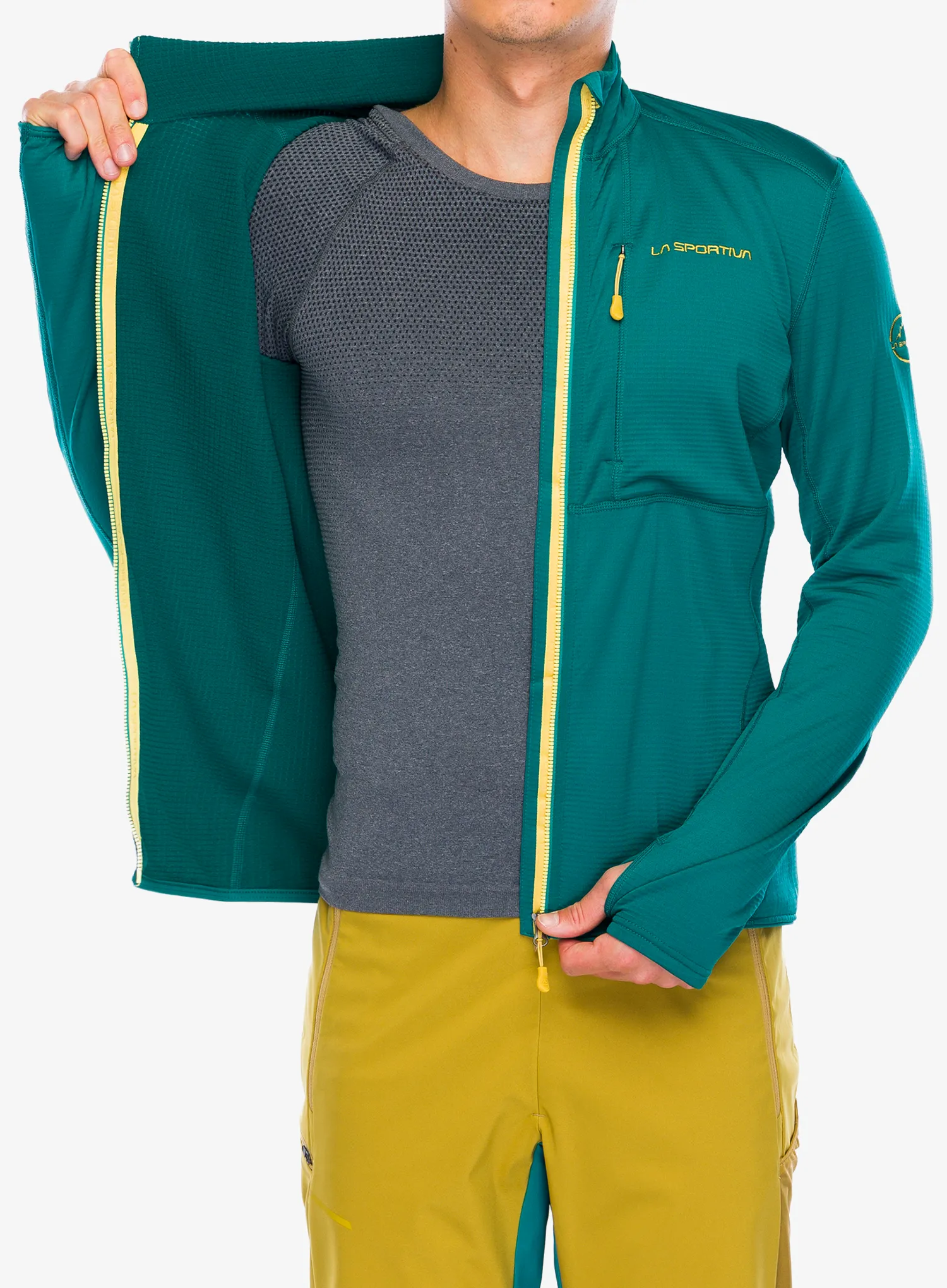 Mikina bez kapuce La Sportiva Chill Jacket - everglade/bamboo