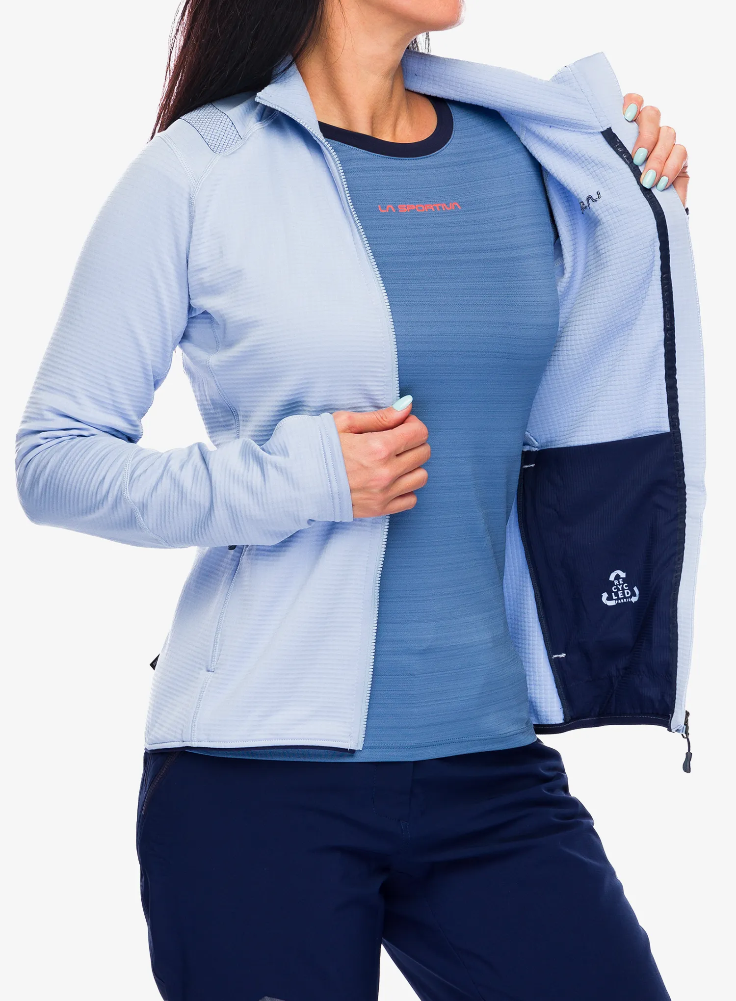 Dámská mikina bez kapuce La Sportiva Chill Jacket - stone blue/deep sea