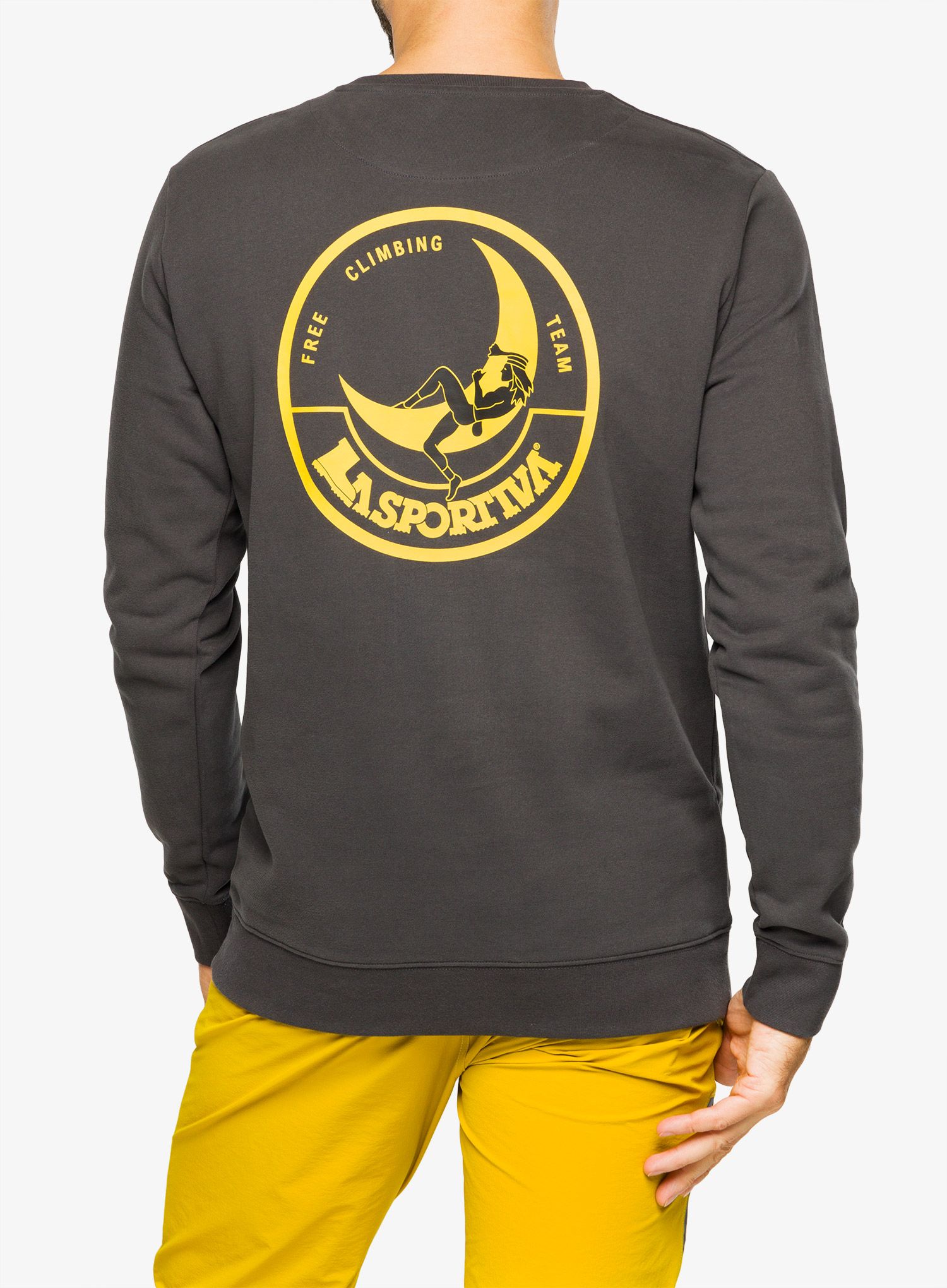 Mikina bez kapuce La Sportiva Climbing on the Moon Sweatshirt - carbon/giallo