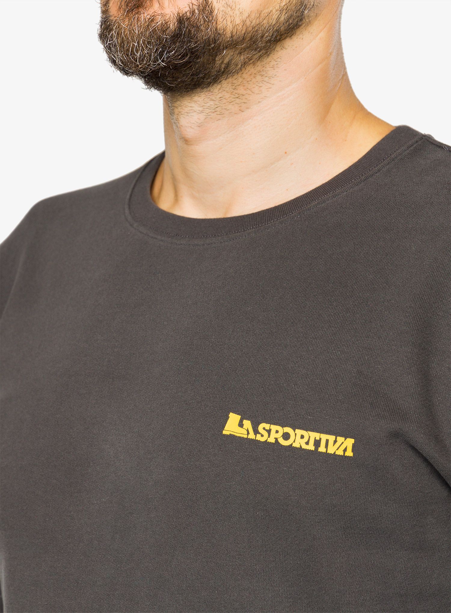 Mikina bez kapuce La Sportiva Climbing on the Moon Sweatshirt - carbon/giallo