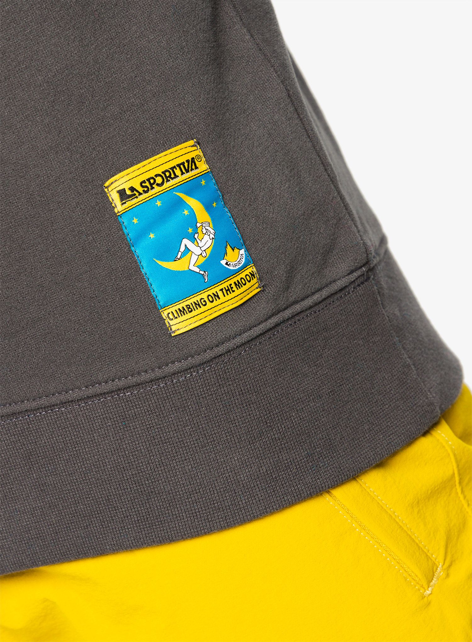 Mikina bez kapuce La Sportiva Climbing on the Moon Sweatshirt - carbon/giallo
