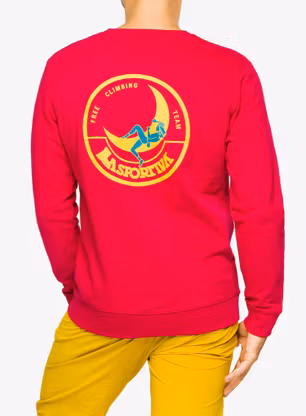 Mikina bez kapuce La Sportiva Climbing on the Moon Sweatshirt - fucsia/giallo