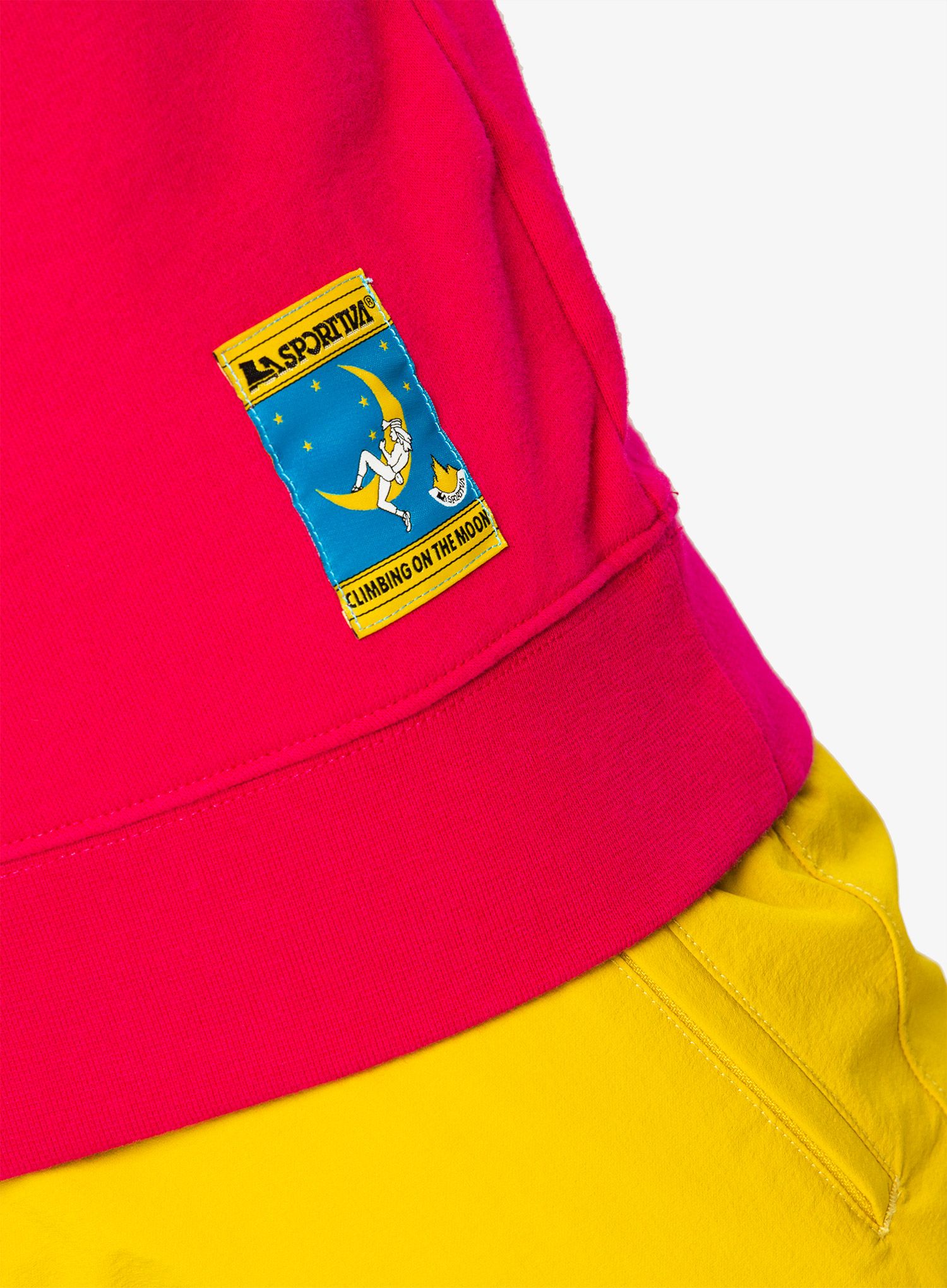Mikina bez kapuce La Sportiva Climbing on the Moon Sweatshirt - fucsia/giallo