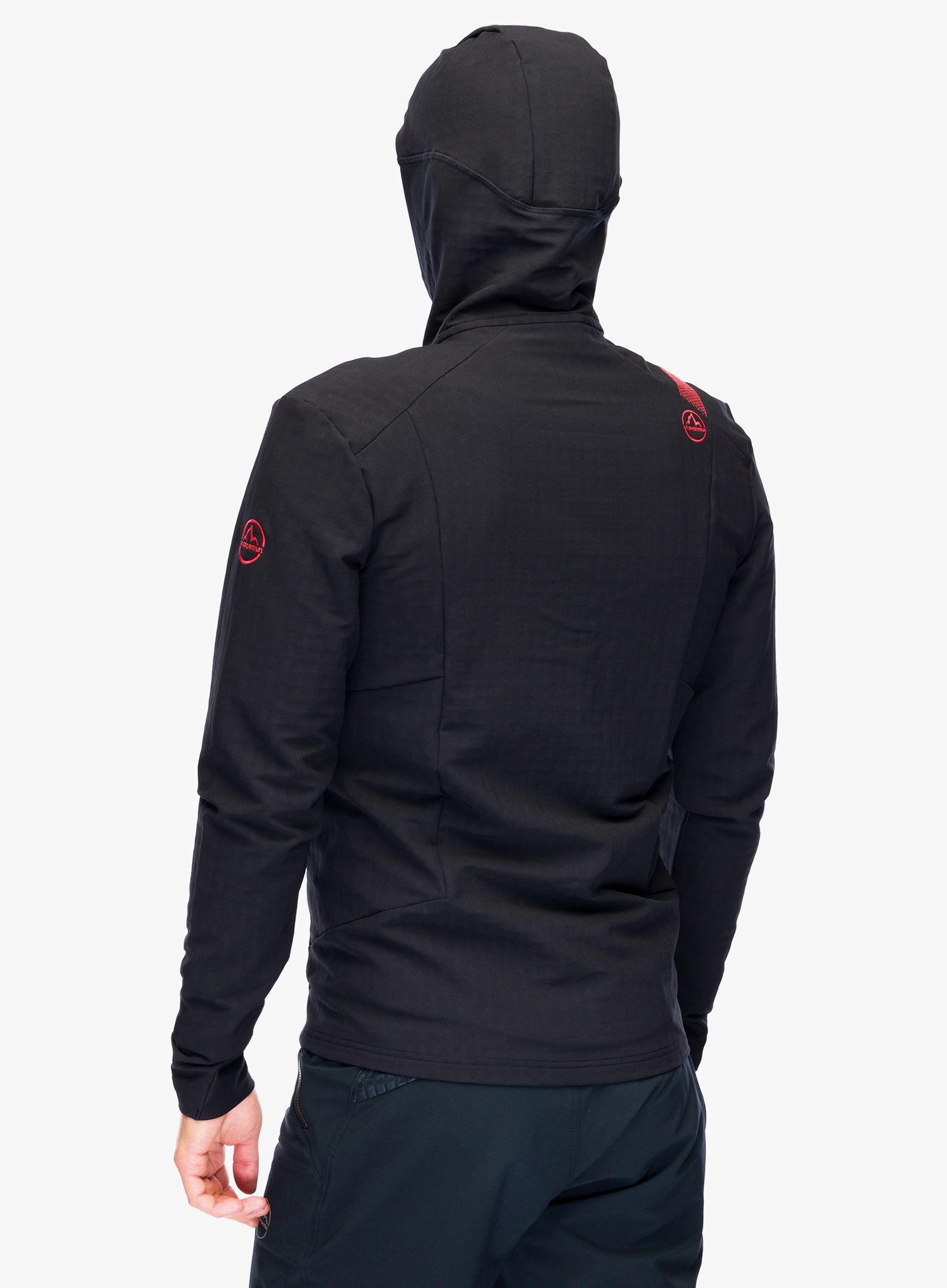 Softshellová bunda La Sportiva Descender Storm Jkt - black/cherry tomato