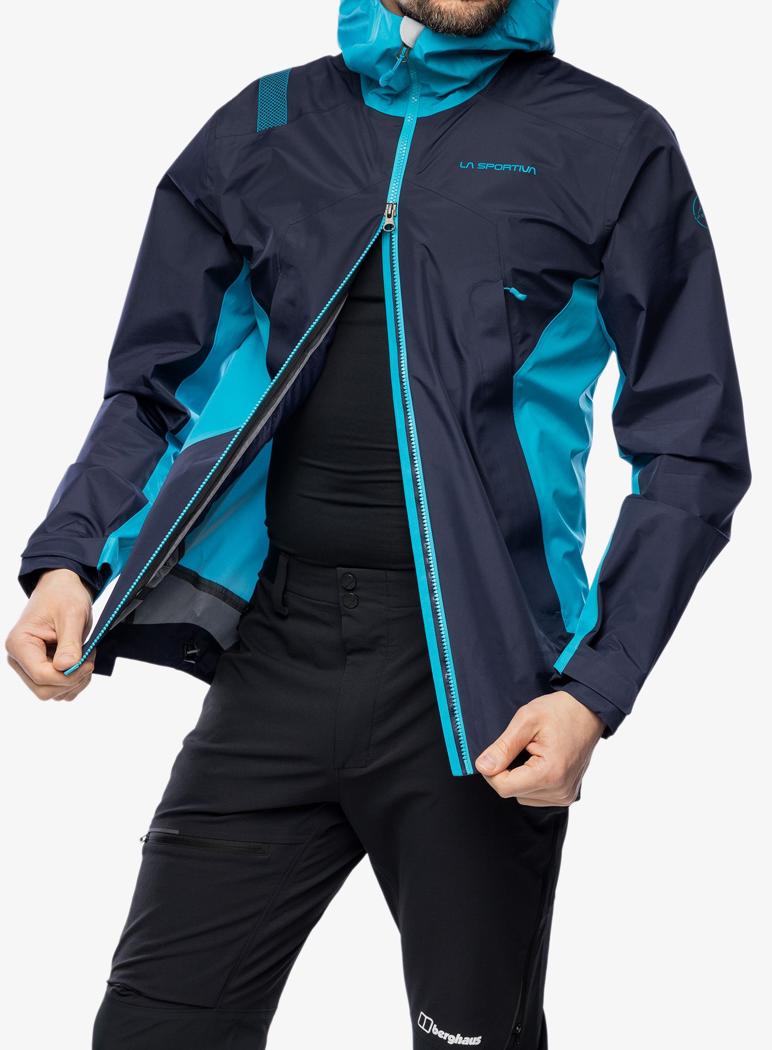 Bunda s membránou La Sportiva Discover Shell Jacket - deep sea/tropic blue