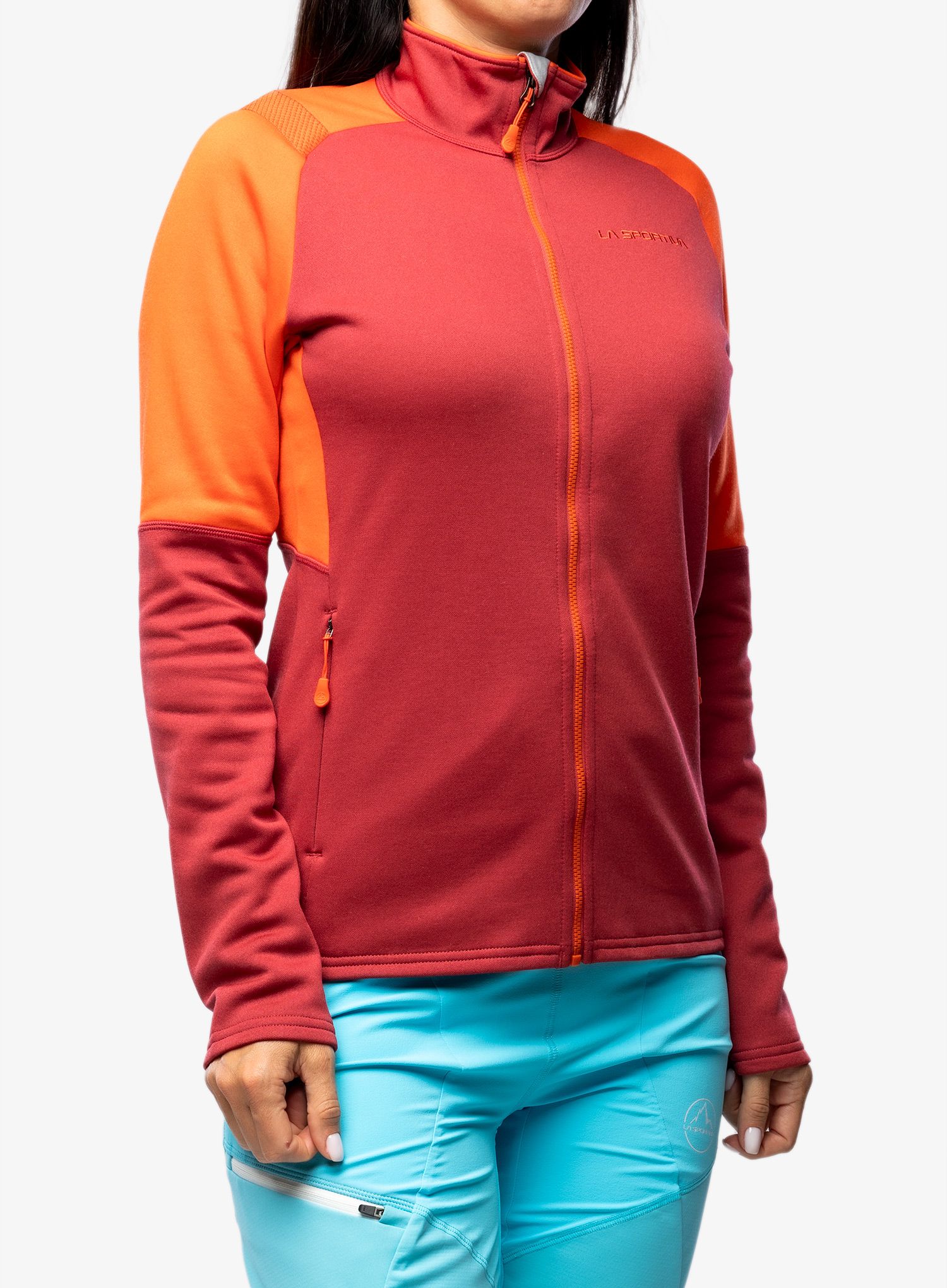 Mikina dámská bez kapuce La Sportiva Elements Jkt - velvet/cherry tomato