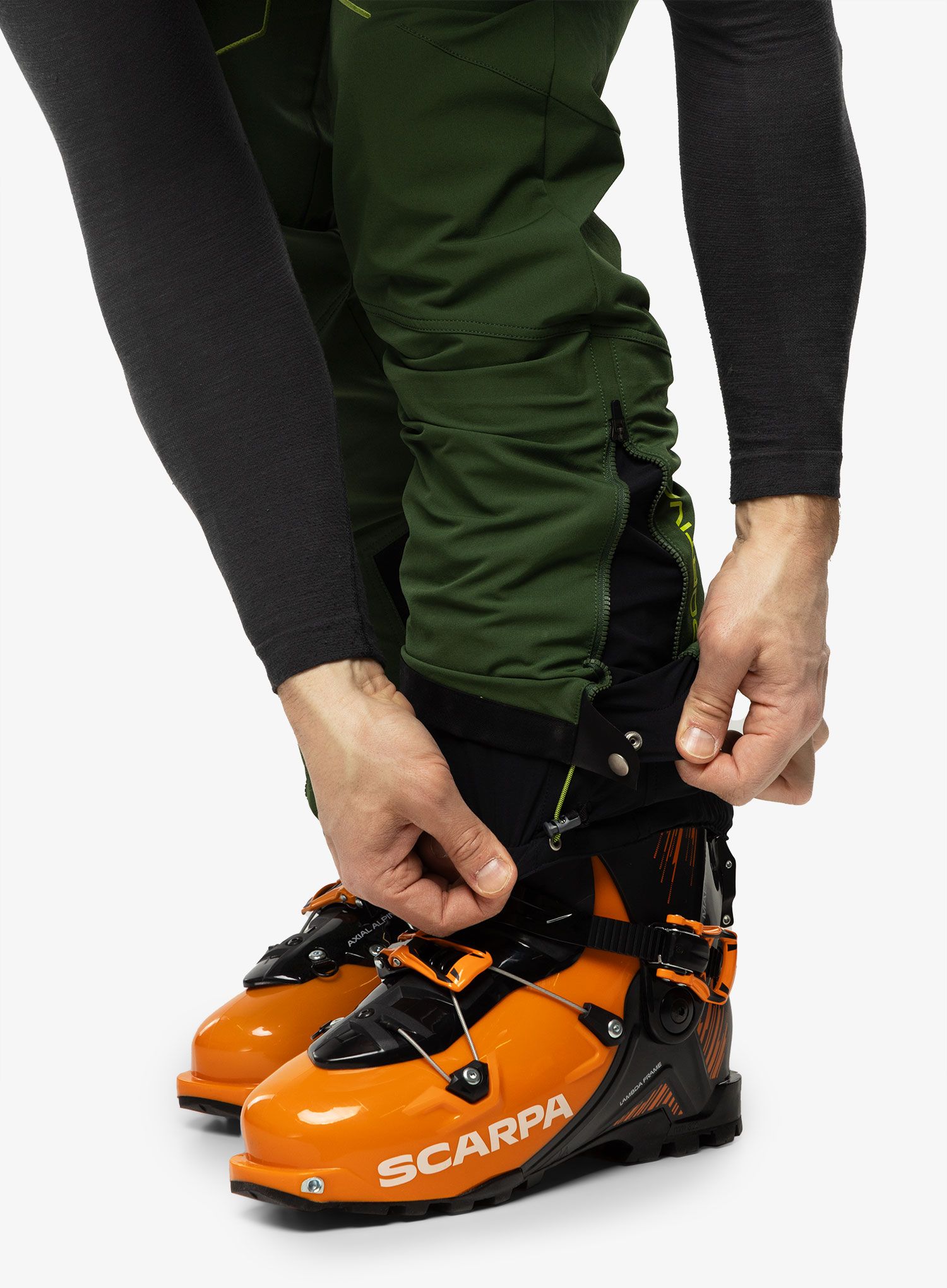 Kalhoty na skialpy La Sportiva Excelsior Pant - forest/lime punch