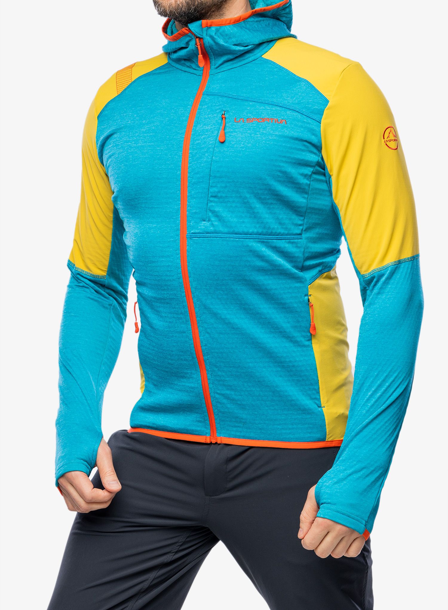 Mikina s kapucí La Sportiva Existence Hoody - tropic blue/bamboo