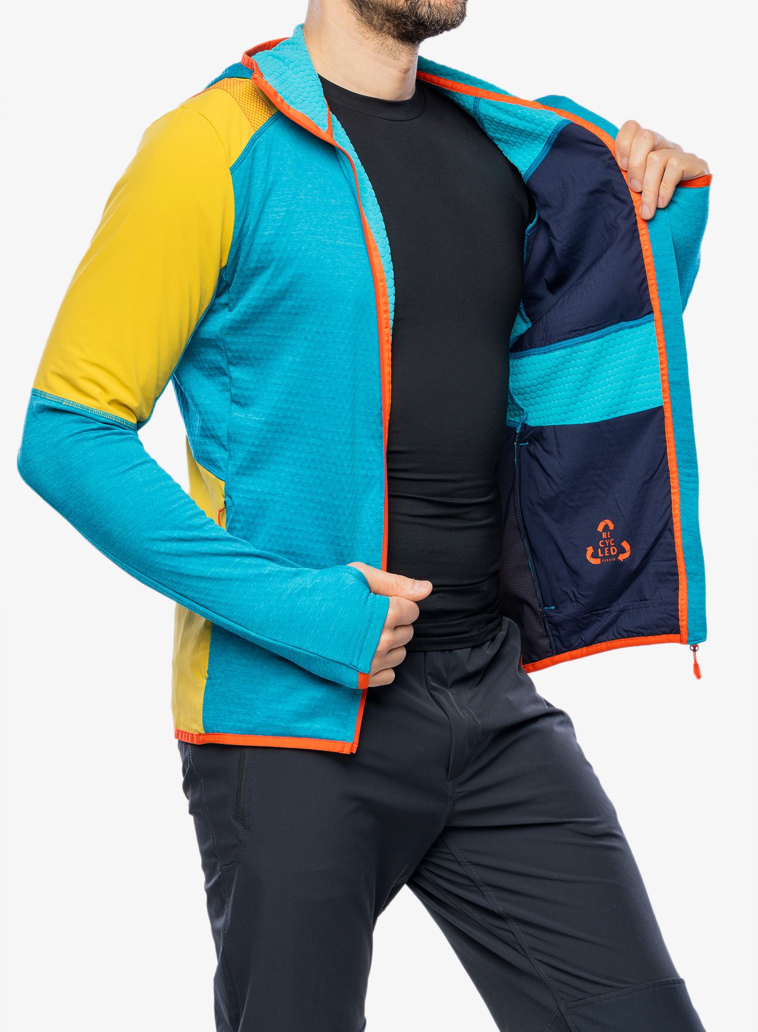 Mikina s kapucí La Sportiva Existence Hoody - tropic blue/bamboo