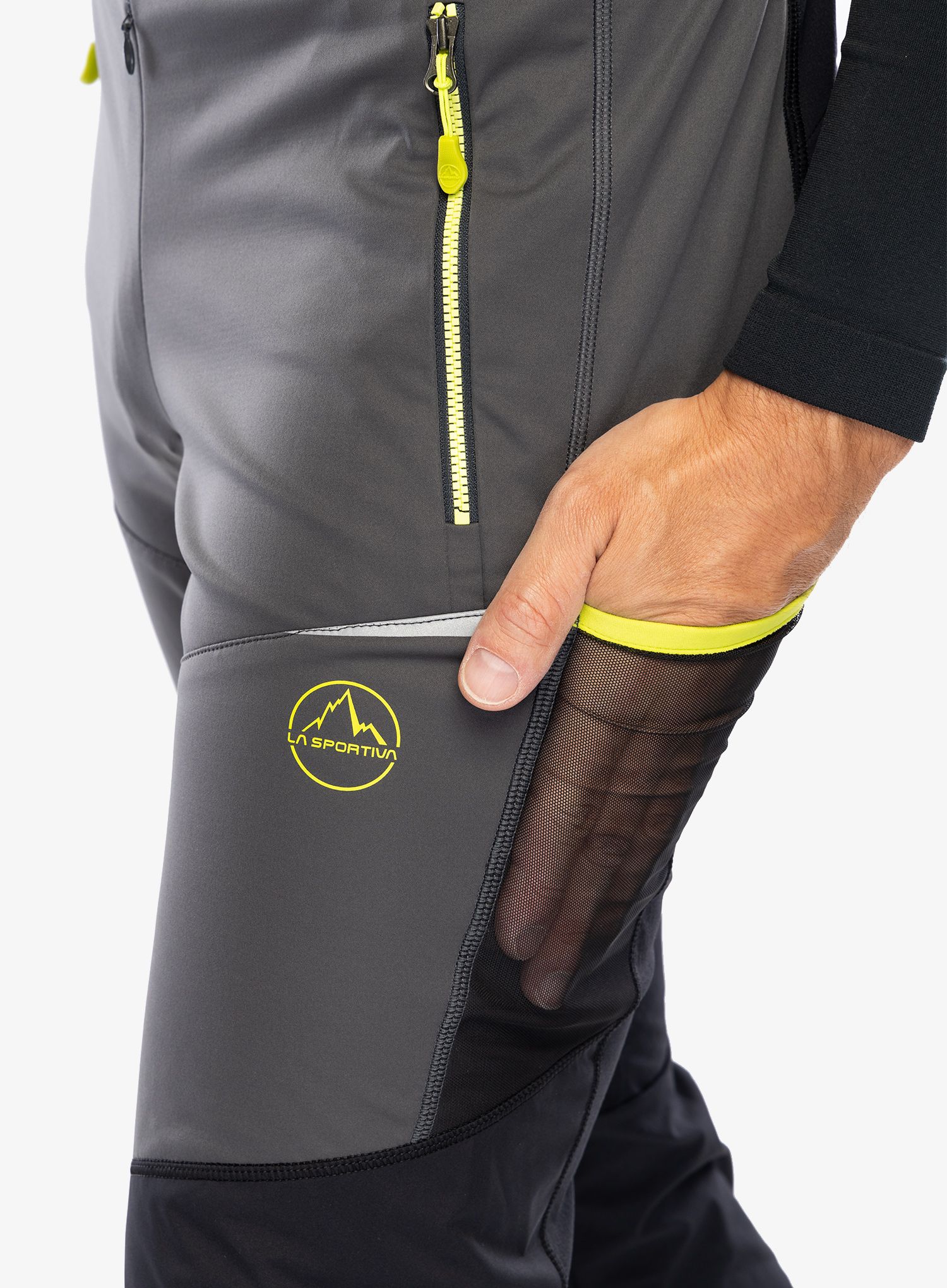 Skialpové kalhoty La Sportiva Ikarus Pant - black/lime punch