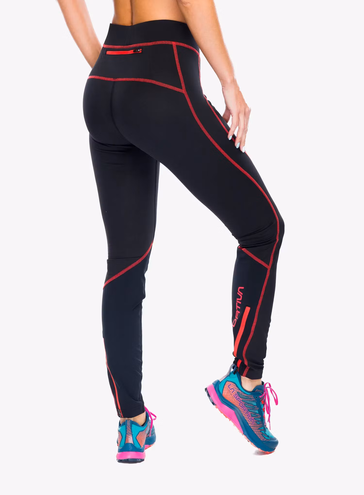 Dámské běžecké legíny La Sportiva Instant Pant - black/cherry tomato
