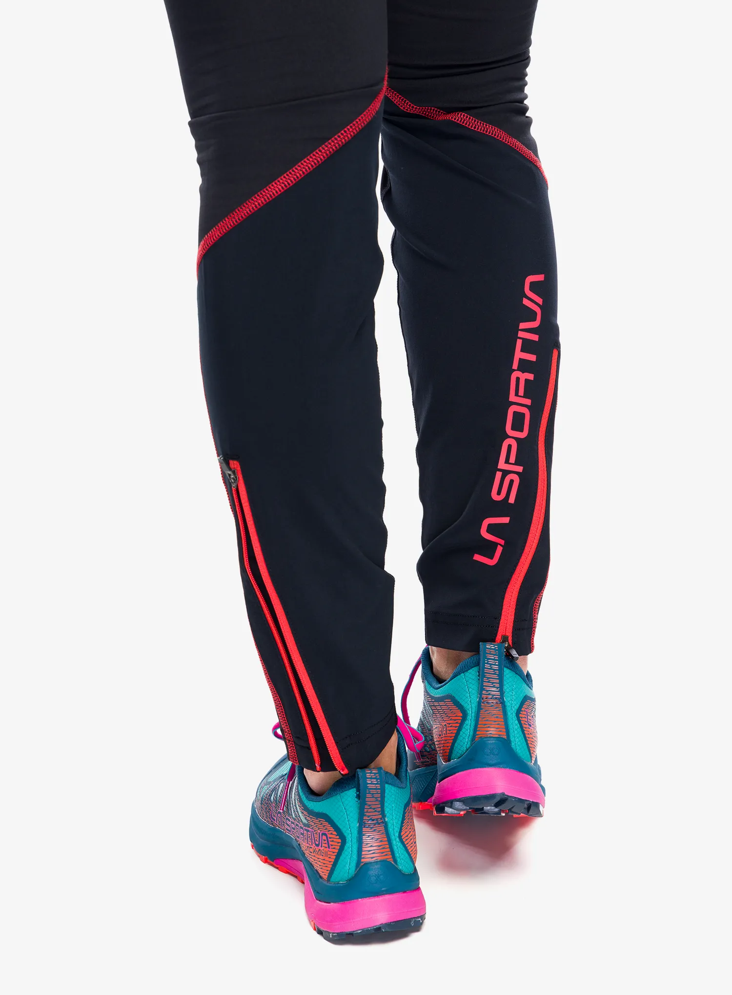Dámské běžecké legíny La Sportiva Instant Pant - black/cherry tomato