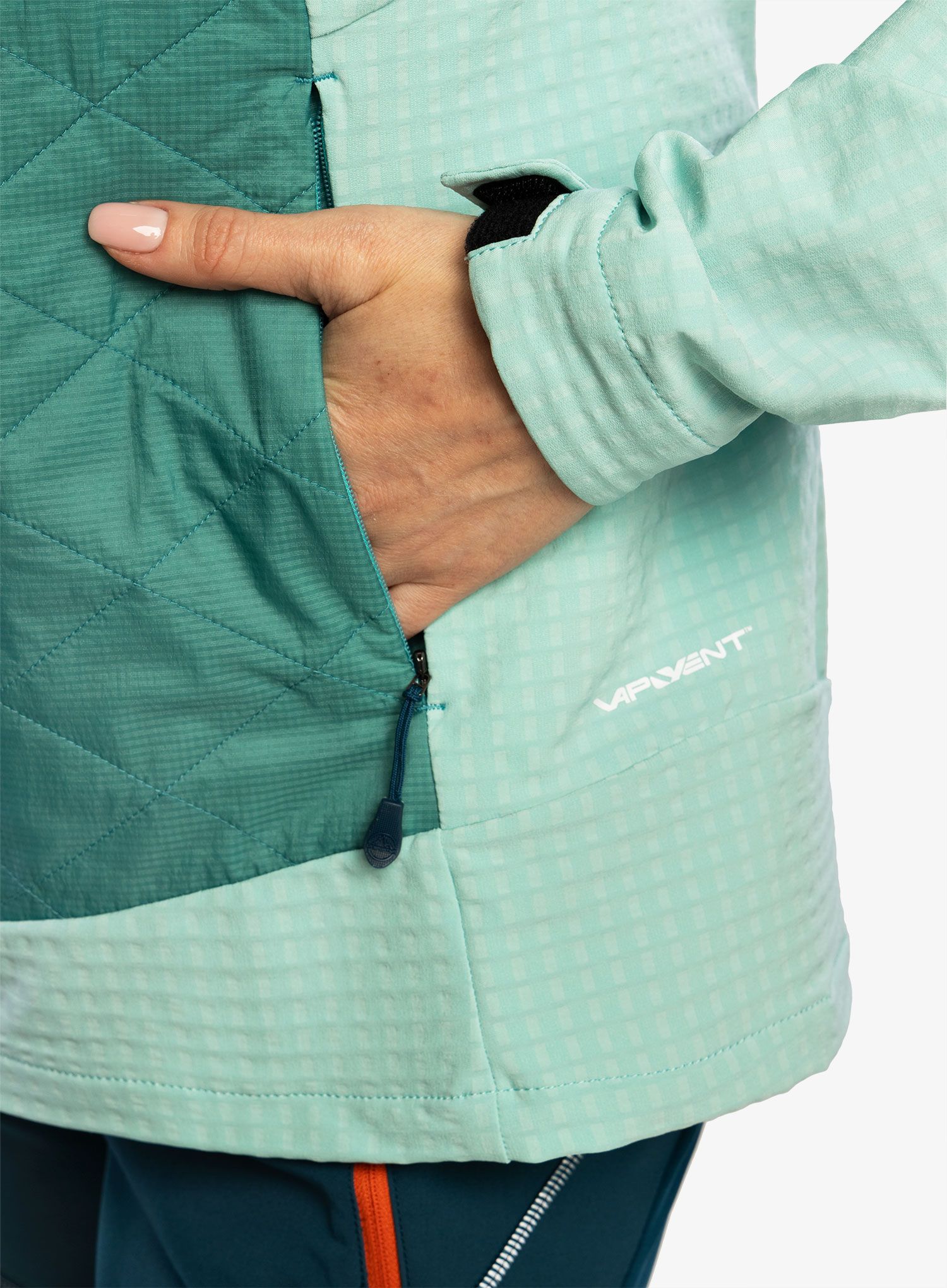 Hybridní bunda dámská La Sportiva Kap Hybrid Hoody - lagoon/iceberg