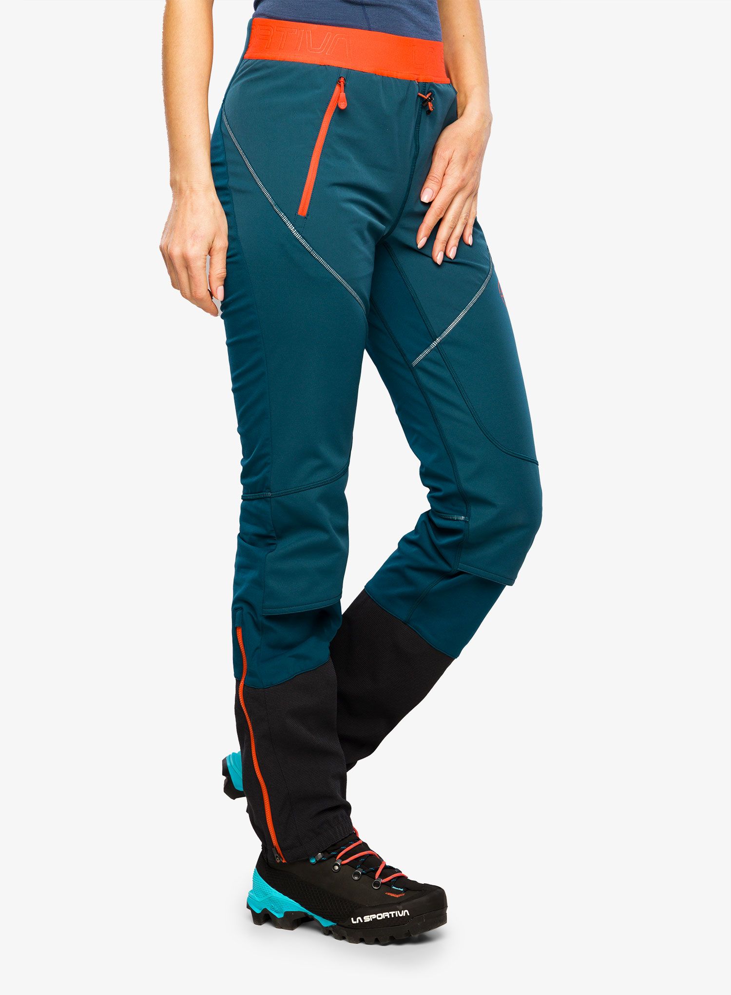 Skialpové kalhoty dámské La Sportiva Kyril Pant - storm blue/cherry tomato