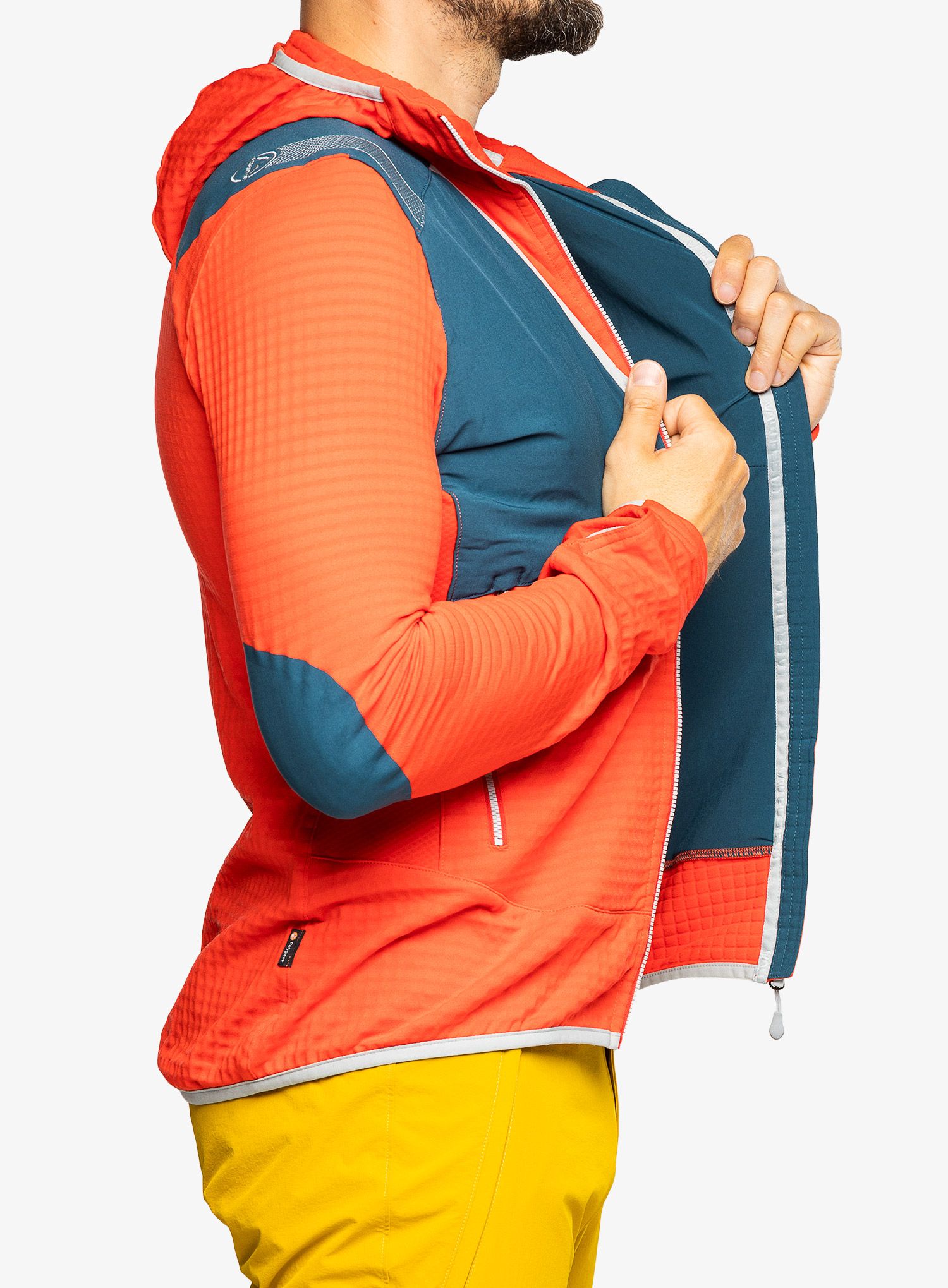 Mikina s kapucí La Sportiva Lucendro Thermal Hoody - poppy/storm blue