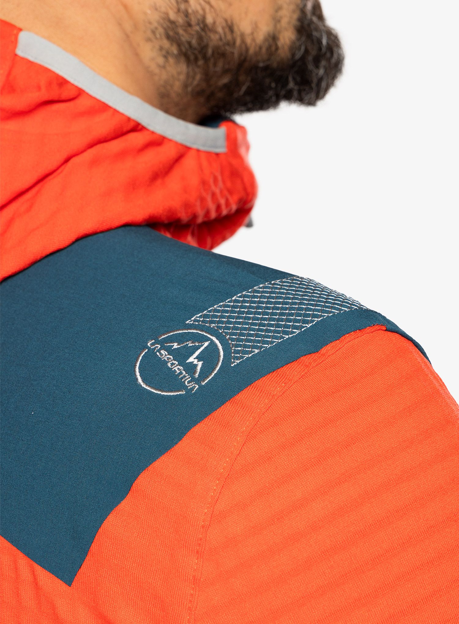 Mikina s kapucí La Sportiva Lucendro Thermal Hoody - poppy/storm blue