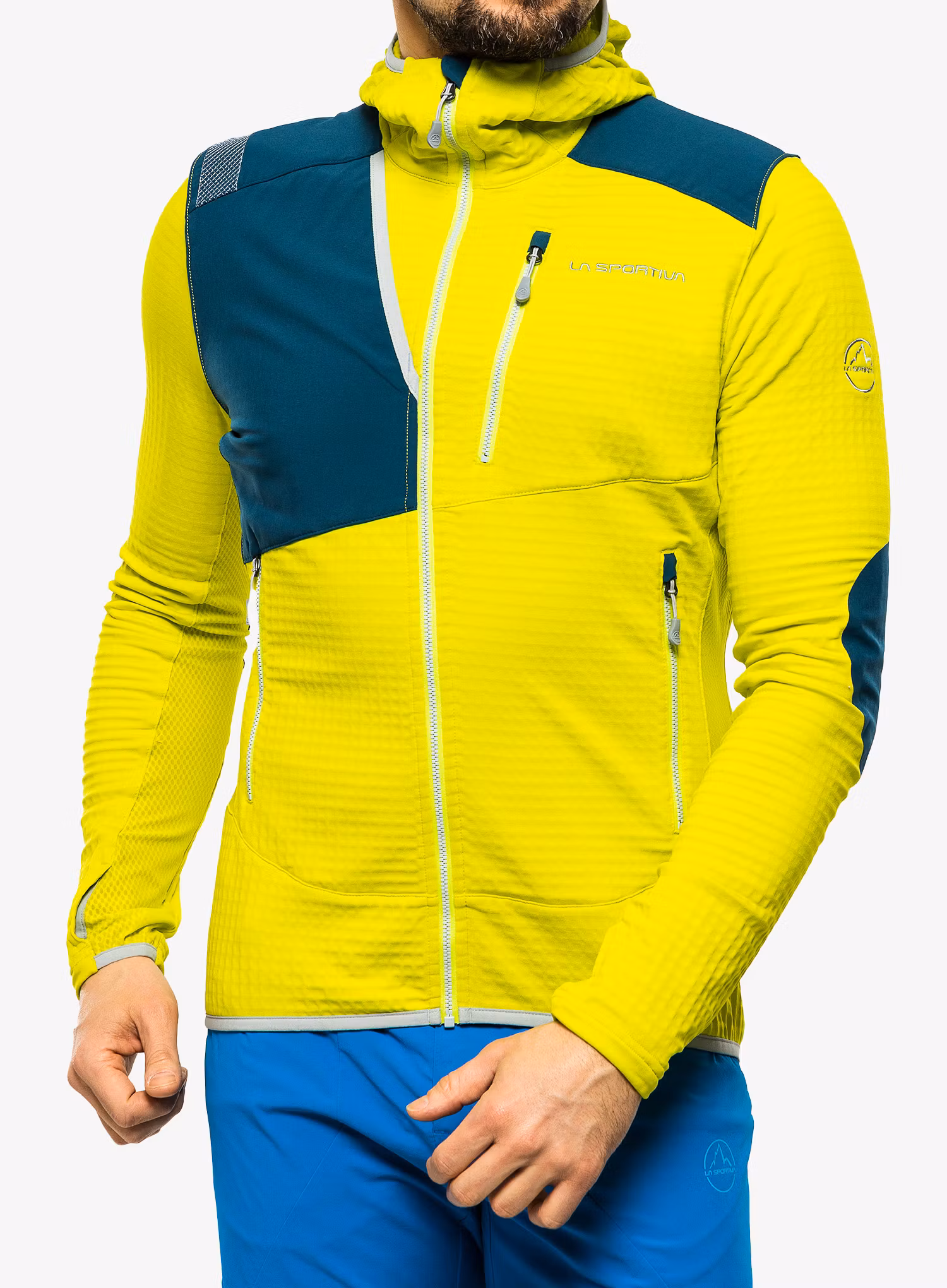 Mikina s kapucí La Sportiva Lucendro Thermal Hoody  - lime punch/storm blue