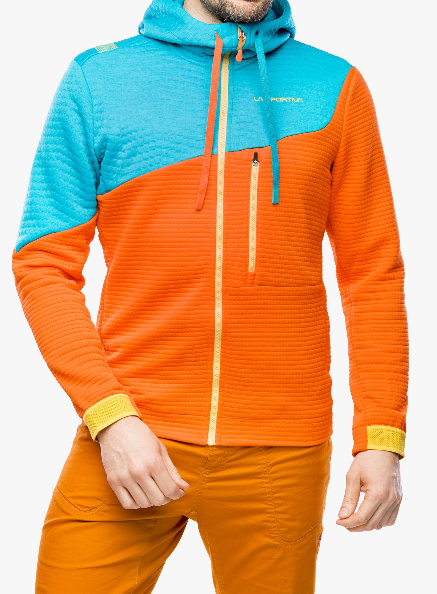 Mikina s kapucí La Sportiva Method Hoody - cherry tomato/tropic blue