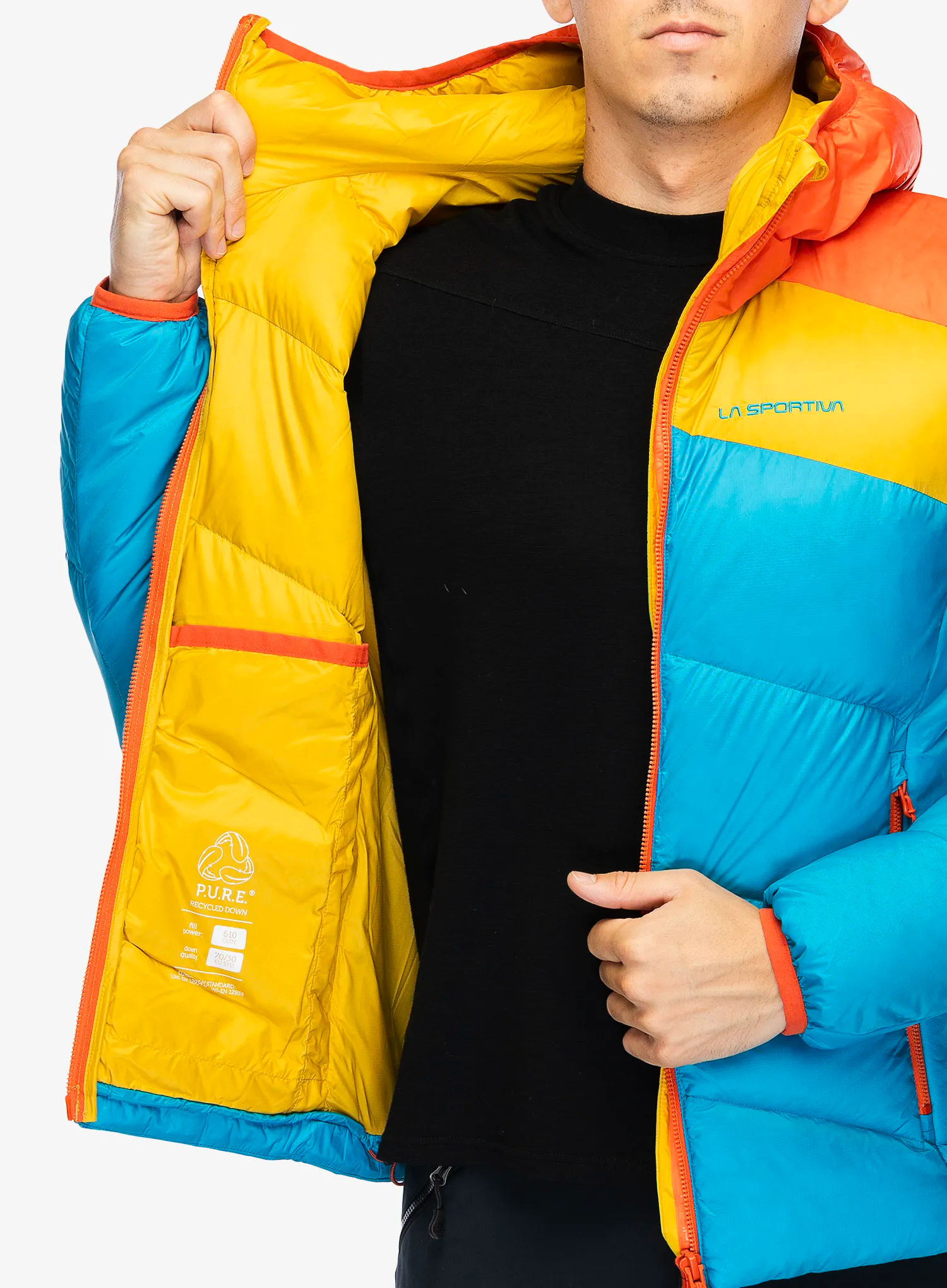 Péřová bunda La Sportiva Nature Down Jkt - tropic blue/bamboo