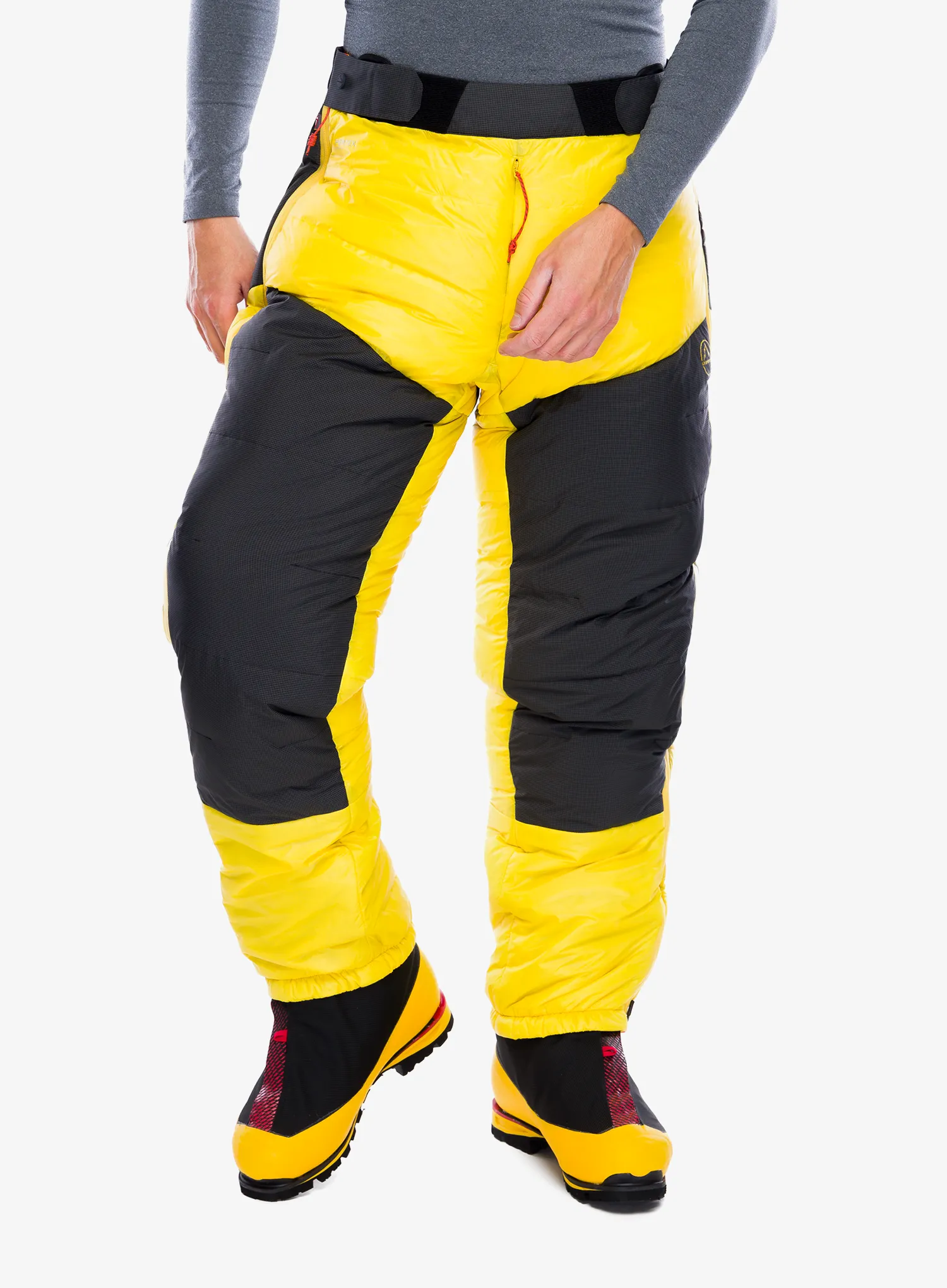 Péřové kalhoty La Sportiva Olympus Tech Down Pant - yellow/black