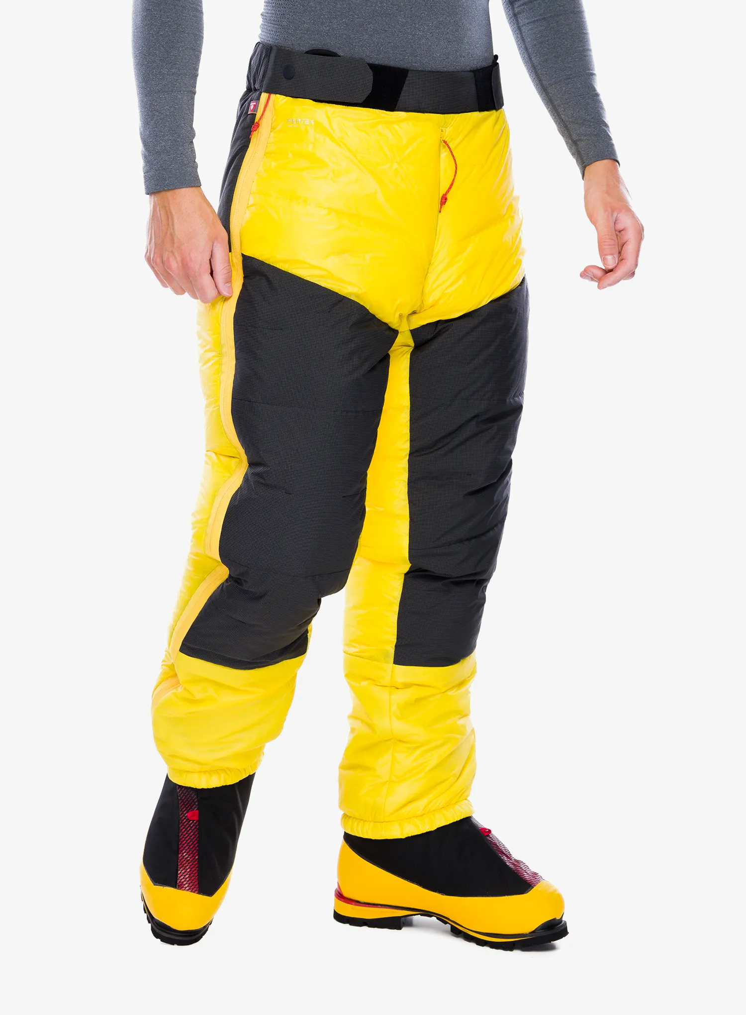 Péřové kalhoty La Sportiva Olympus Tech Down Pant - yellow/black