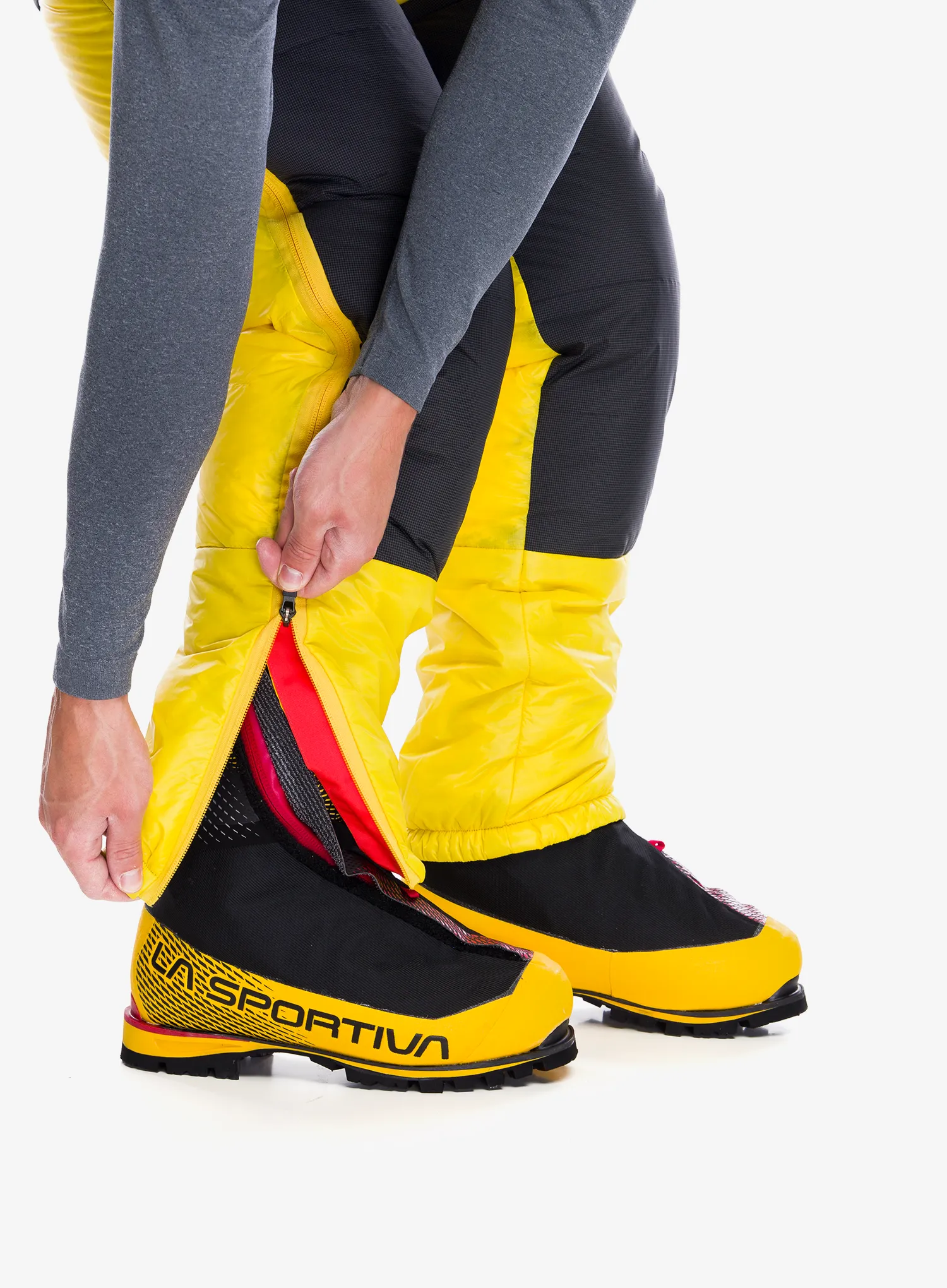 Péřové kalhoty La Sportiva Olympus Tech Down Pant - yellow/black