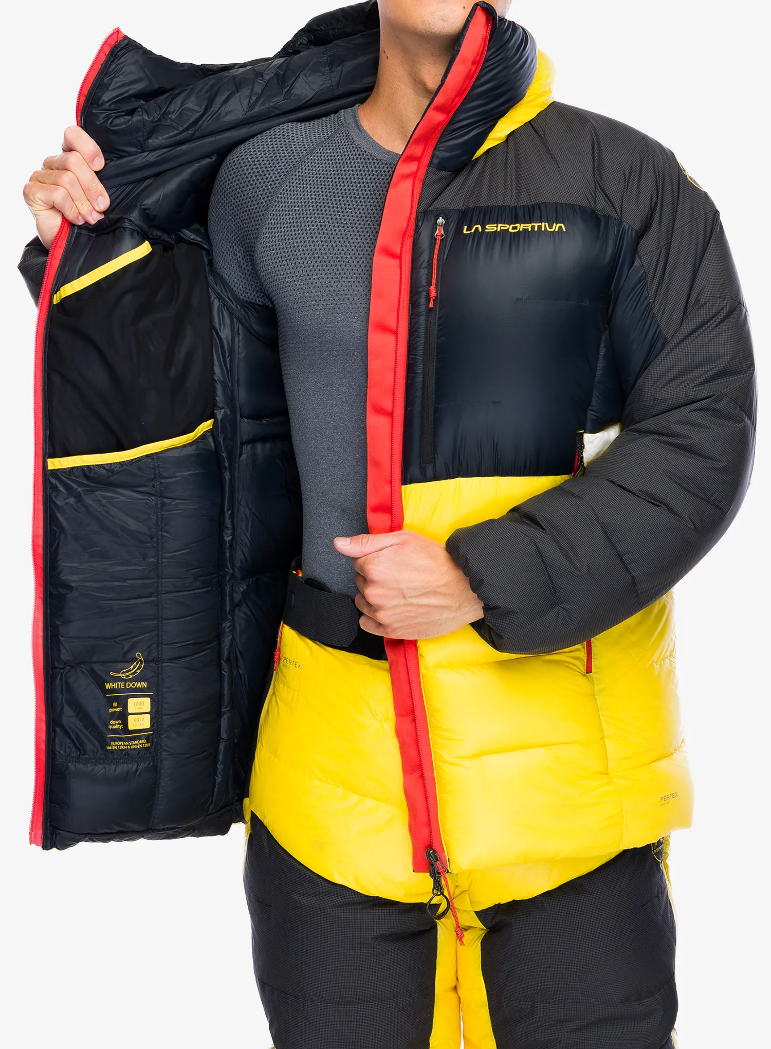Péřová bunda La Sportiva Olympus Tech Down Parka - black/yellow